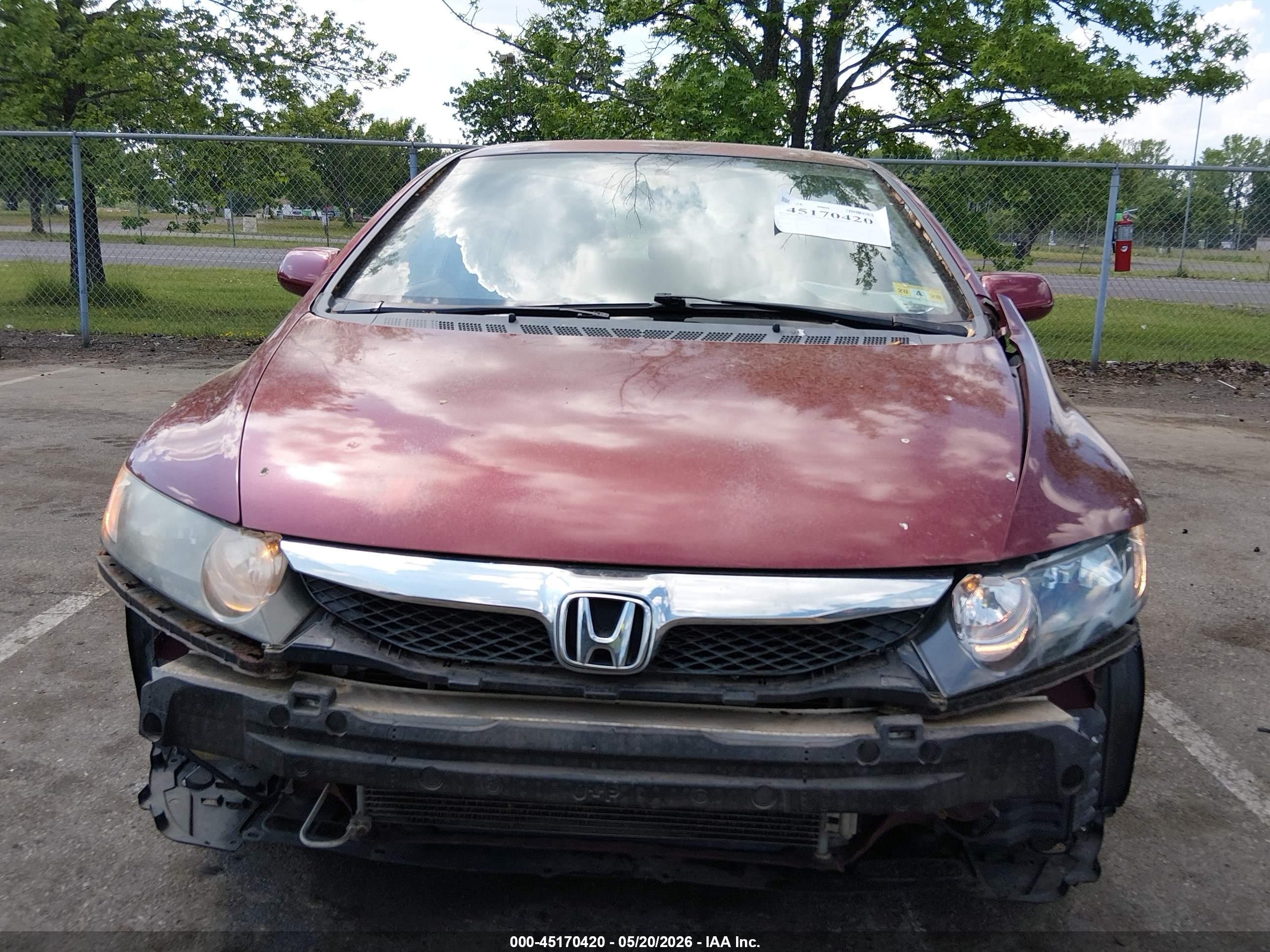 2009 Honda Civic Lx-s Red vin: 2HGFA16649H533777