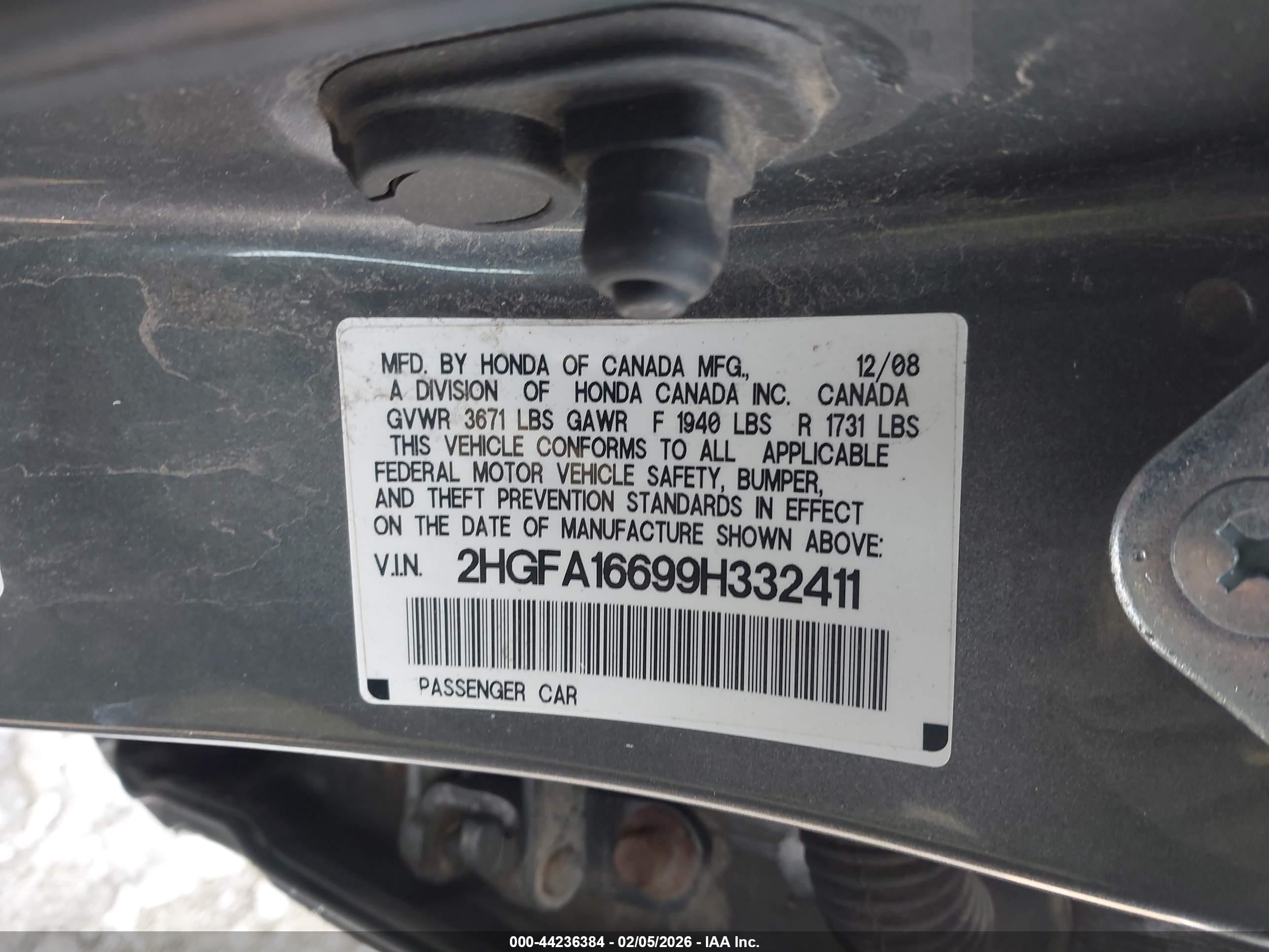 2009 Honda Civic Lx-s Gray vin: 2HGFA16699H332411