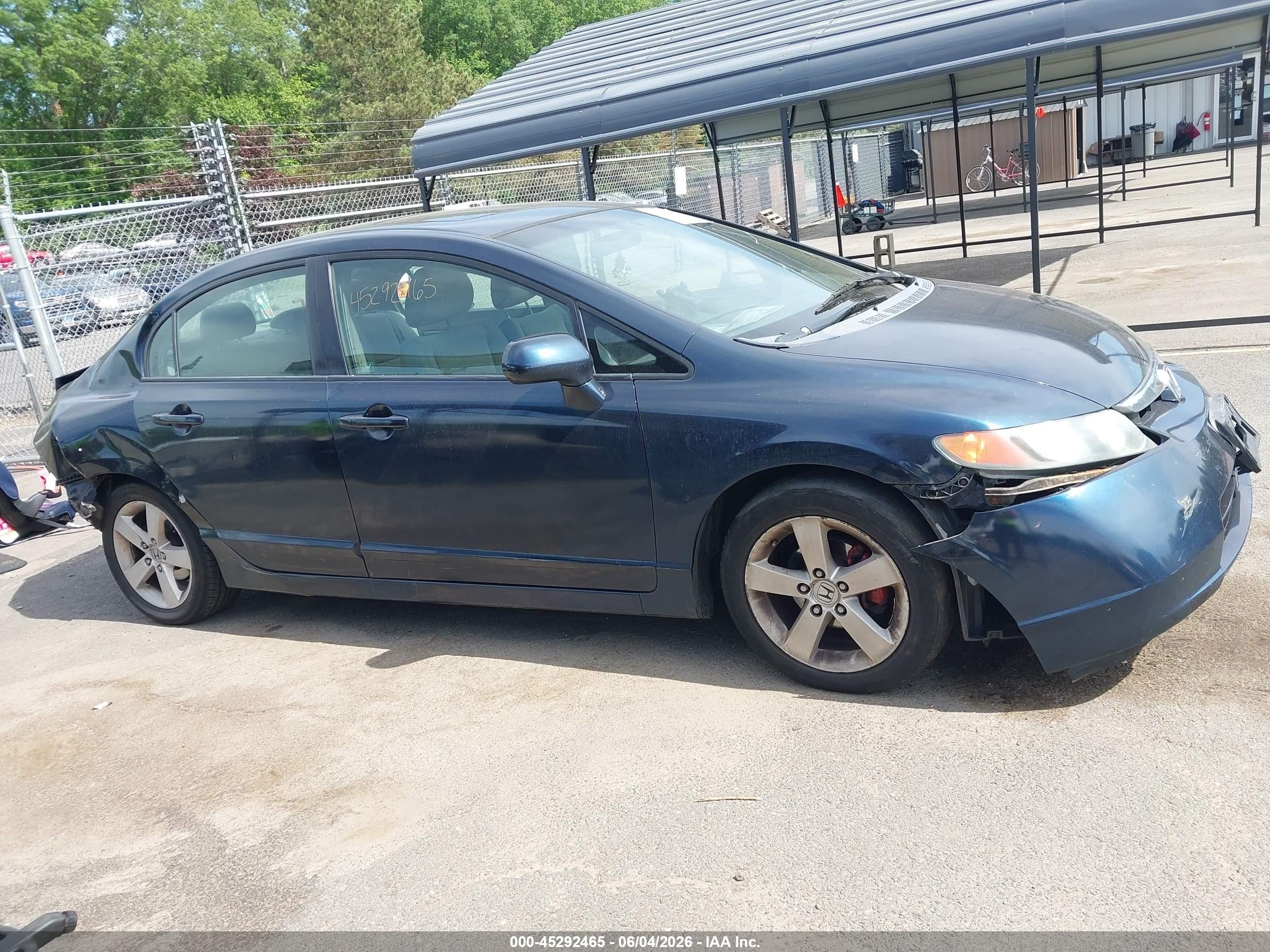 2008 Honda Civic Ex Blue vin: 2HGFA16808H500467