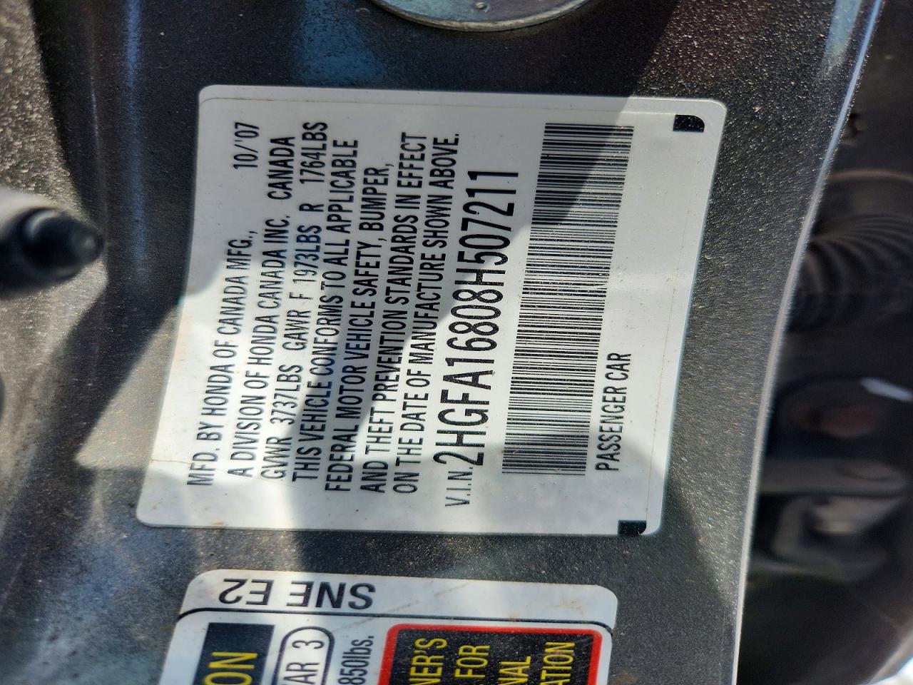 2008 Honda Civic Ex Gray vin: 2HGFA16808H507211