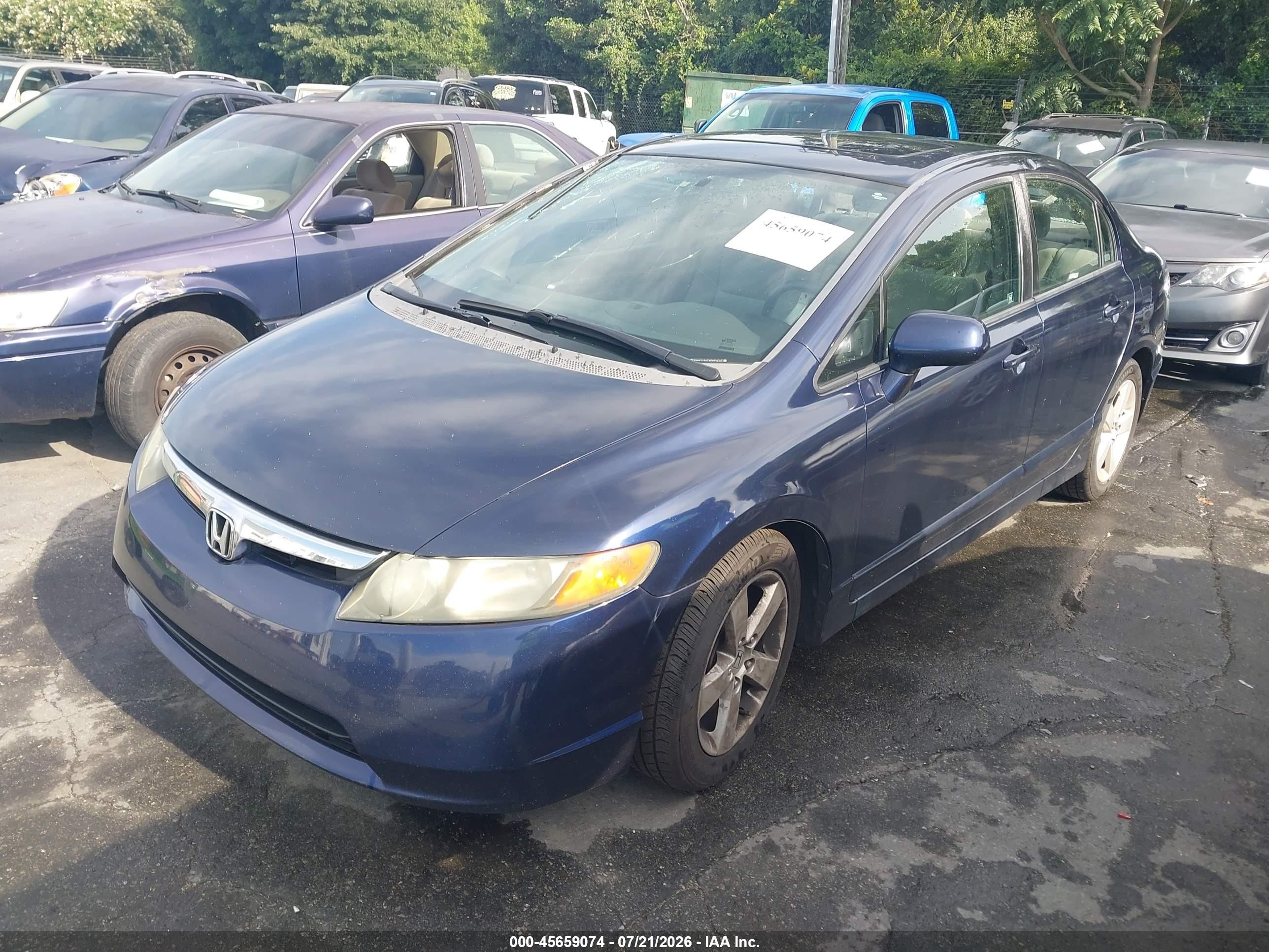 2007 Honda Civic Ex Blue vin: 2HGFA16817H507913