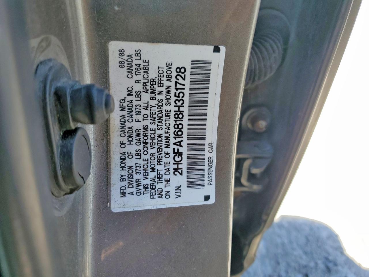 2008 Honda Civic Ex Gray vin: 2HGFA16818H351728