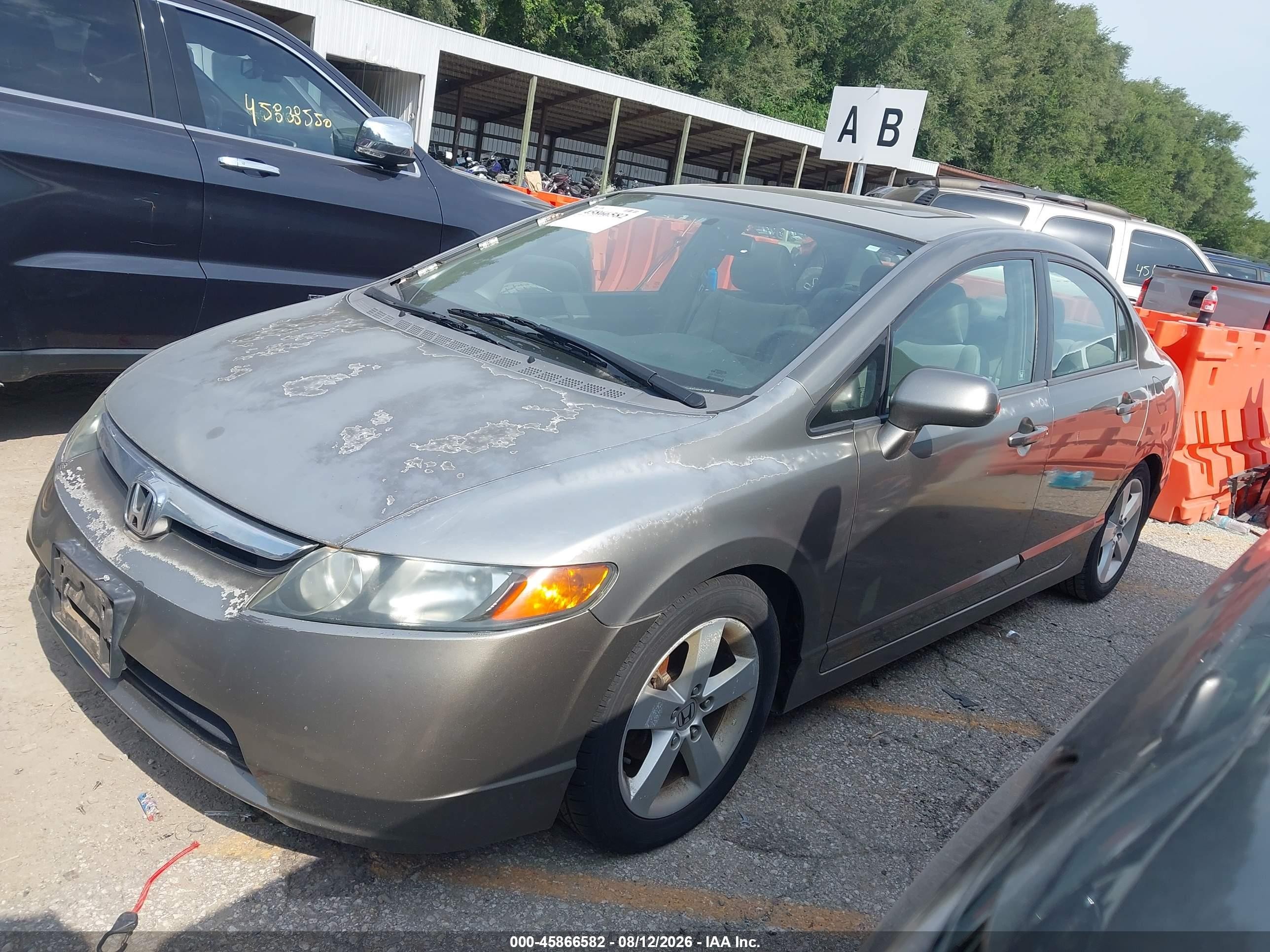 2007 Honda Civic Ex Gray vin: 2HGFA16827H507693