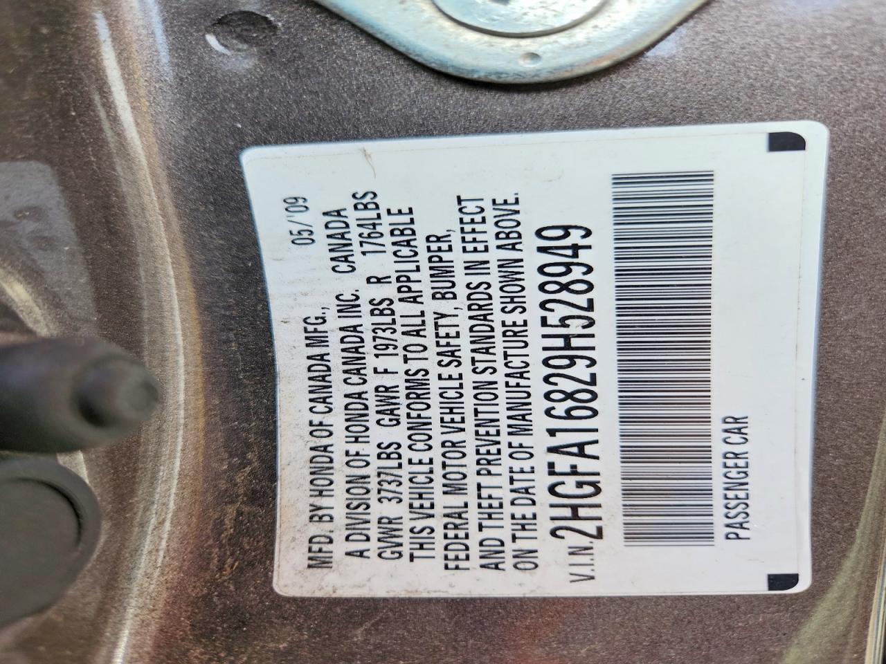 2009 Honda Civic Ex Gray vin: 2HGFA16829H528949