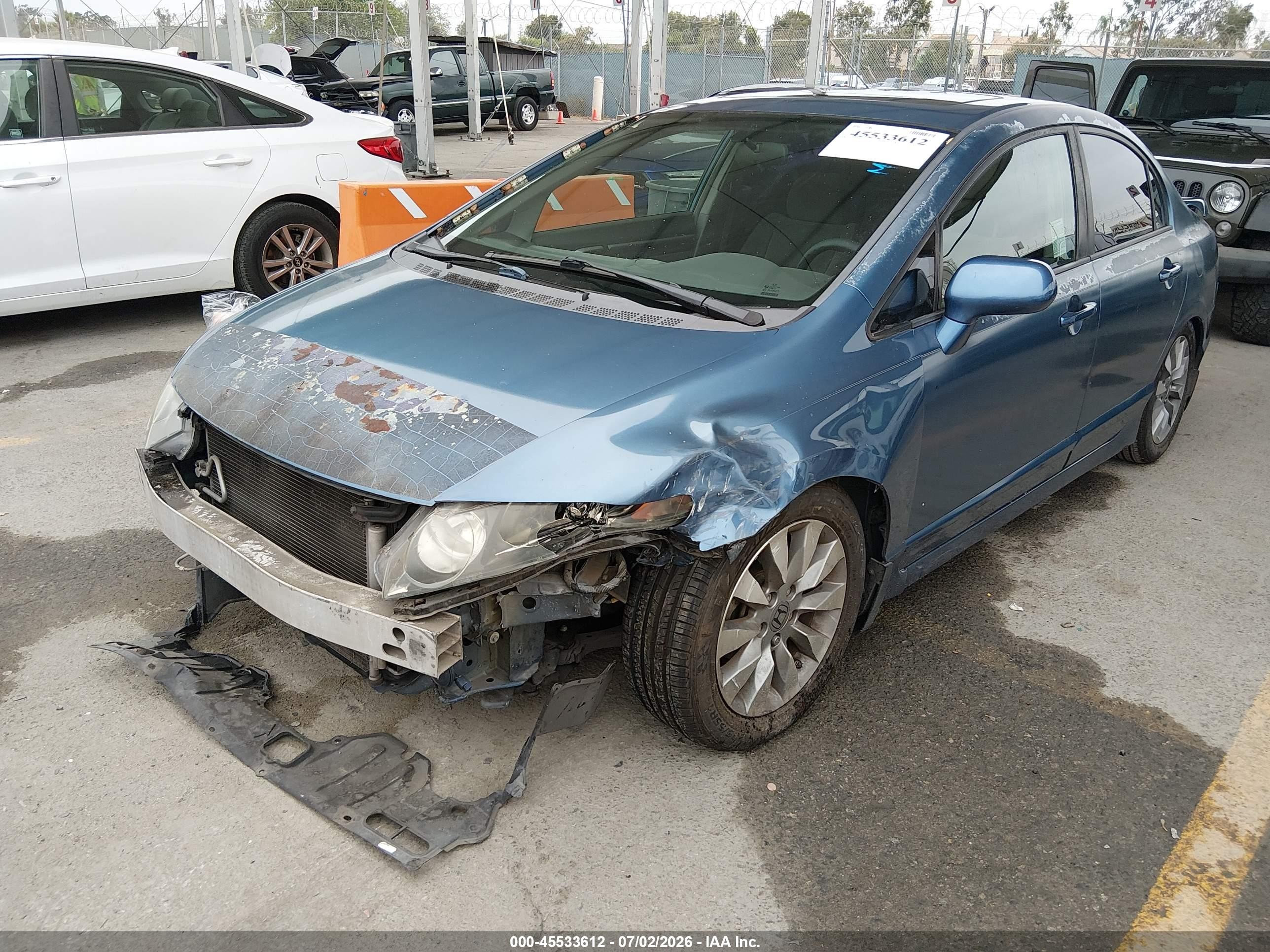 2009 Honda Civic Ex Light Blue vin: 2HGFA16829H529325