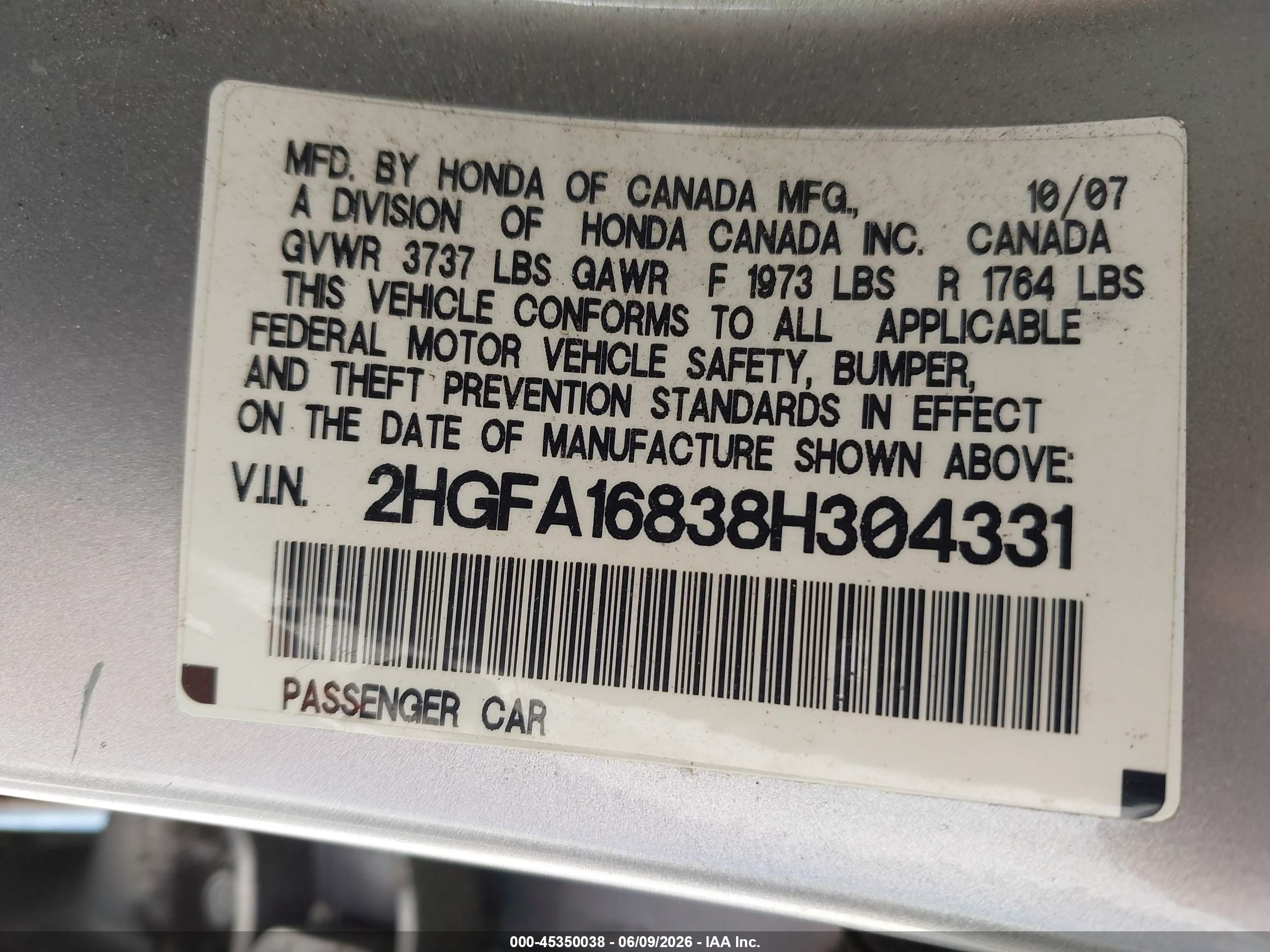 2008 Honda Civic Ex Silver vin: 2HGFA16838H304331