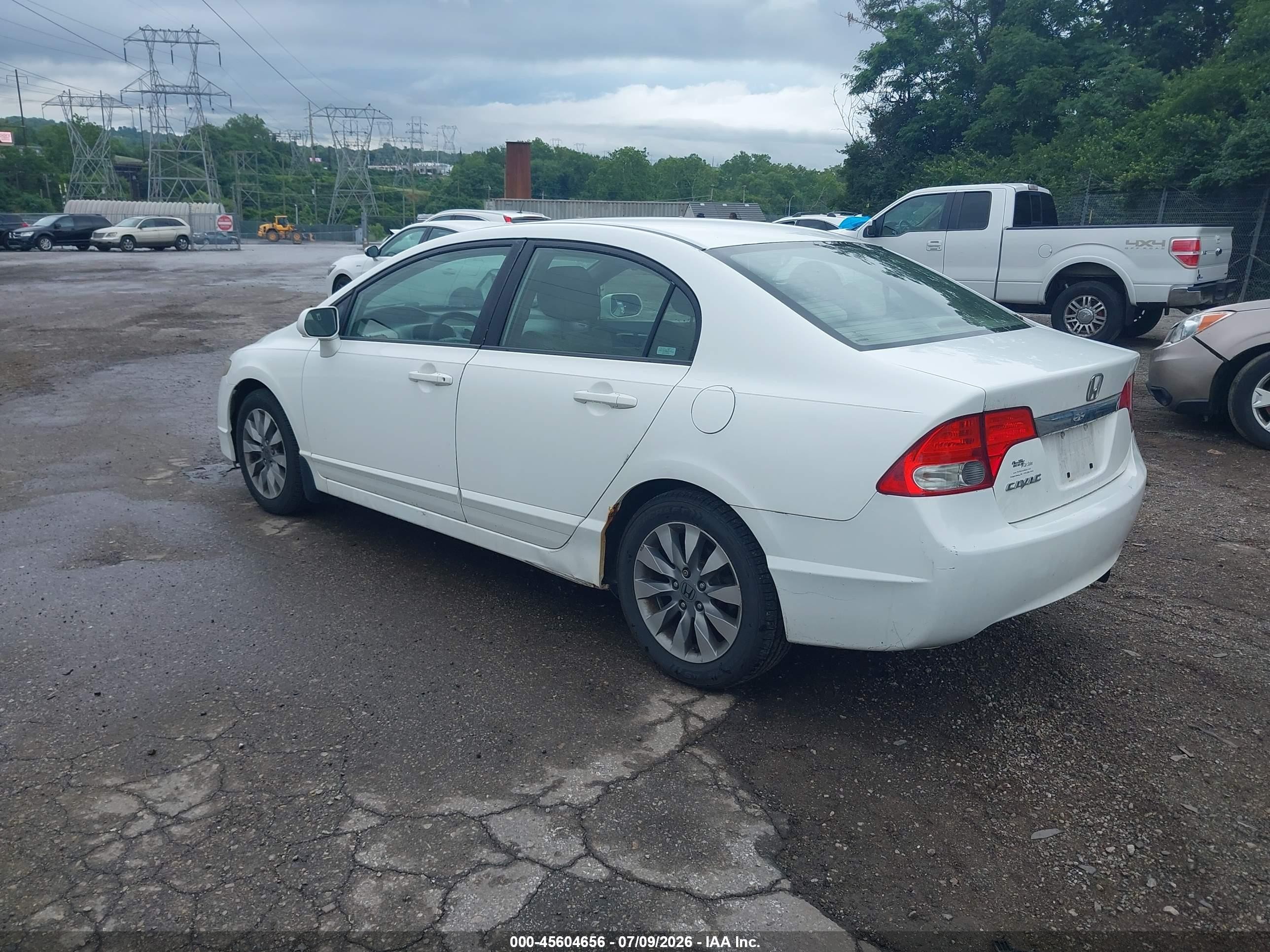 2009 Honda Civic Ex White vin: 2HGFA16839H320448