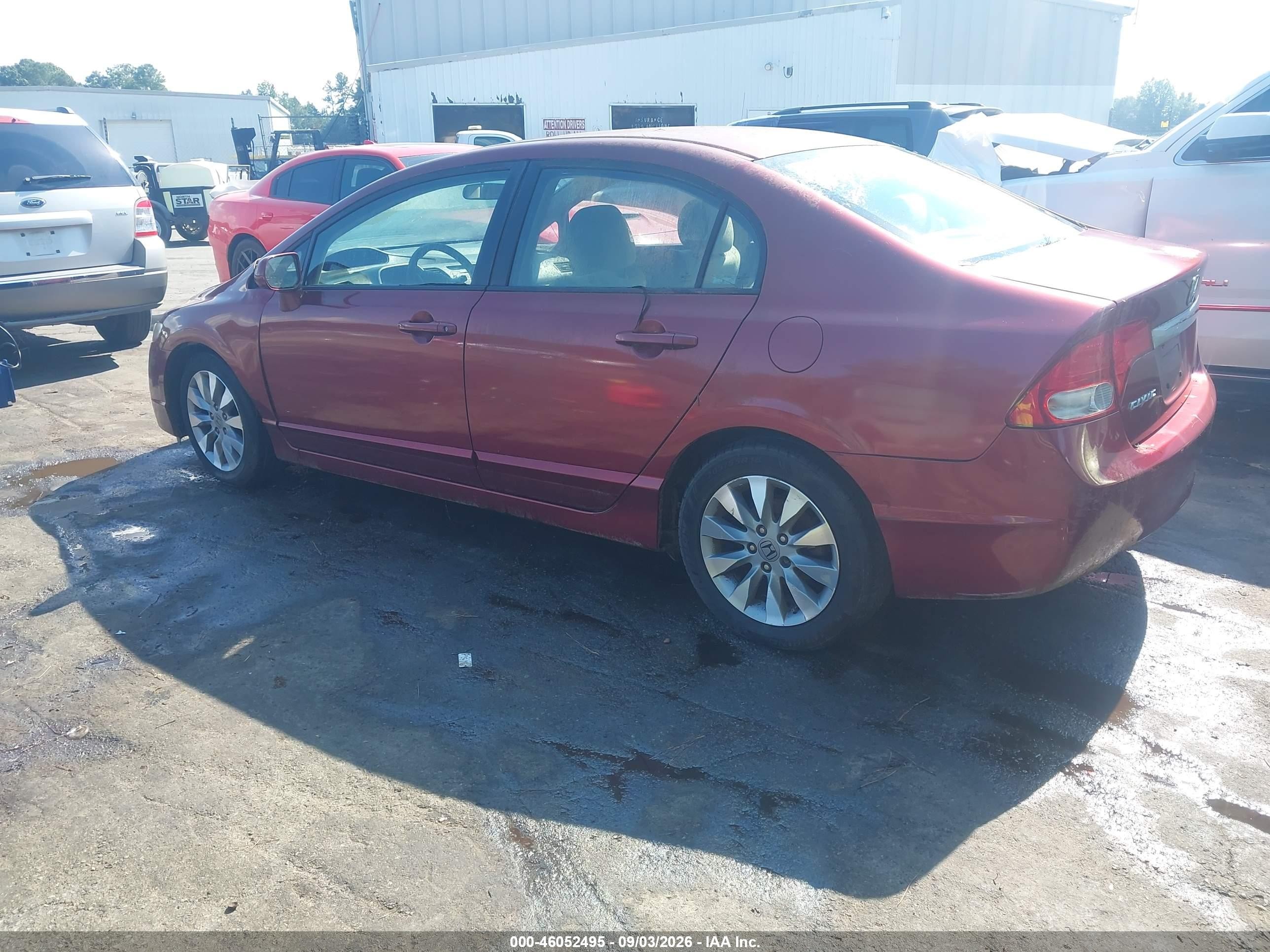 2009 Honda Civic Ex Burgundy vin: 2HGFA16839H542505