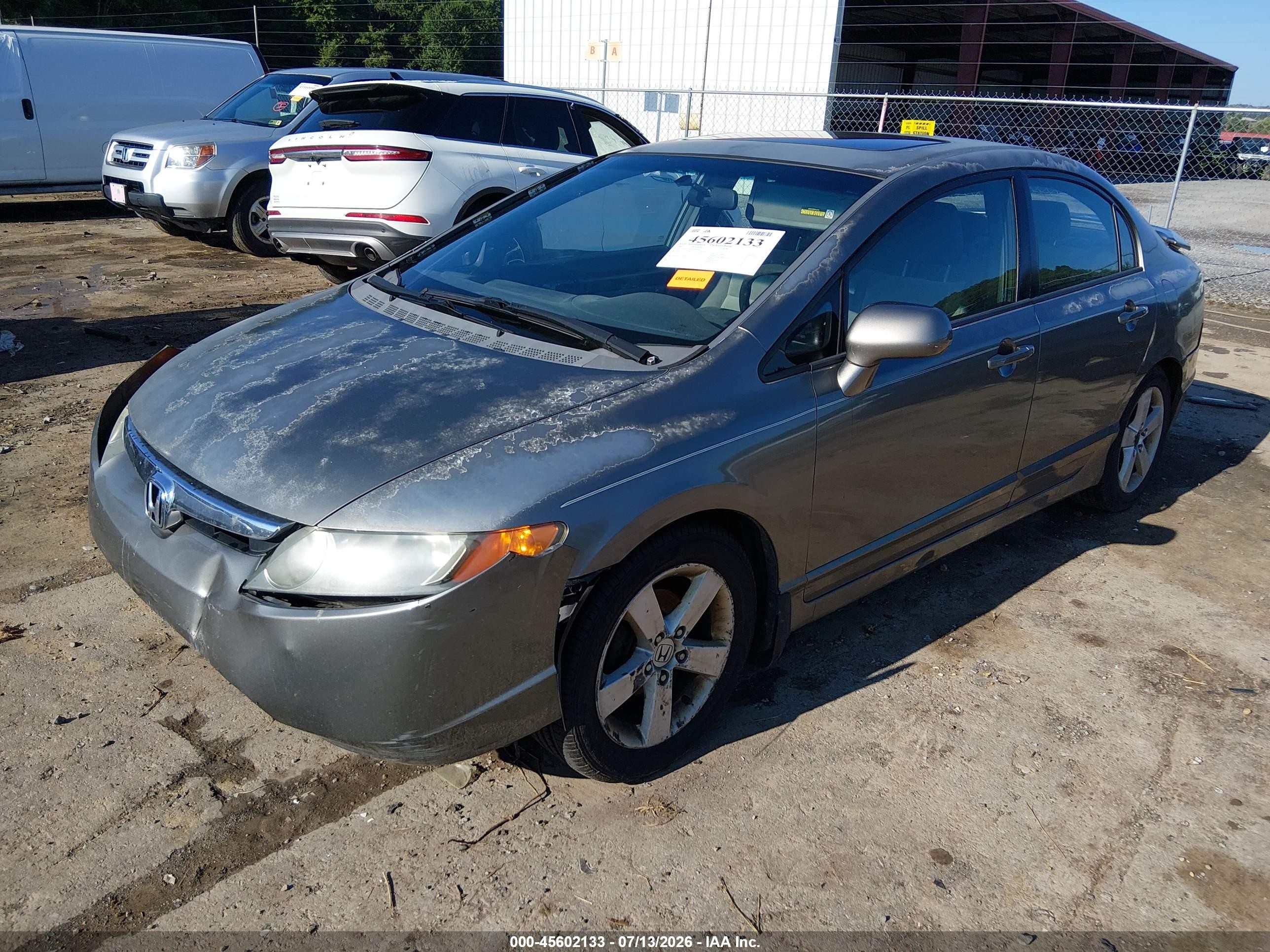 2007 Honda Civic Ex Gray vin: 2HGFA16847H504844