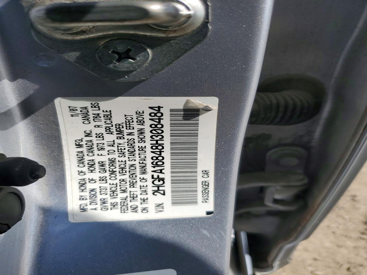 2008 Honda Civic Ex Silver vin: 2HGFA16848H308484