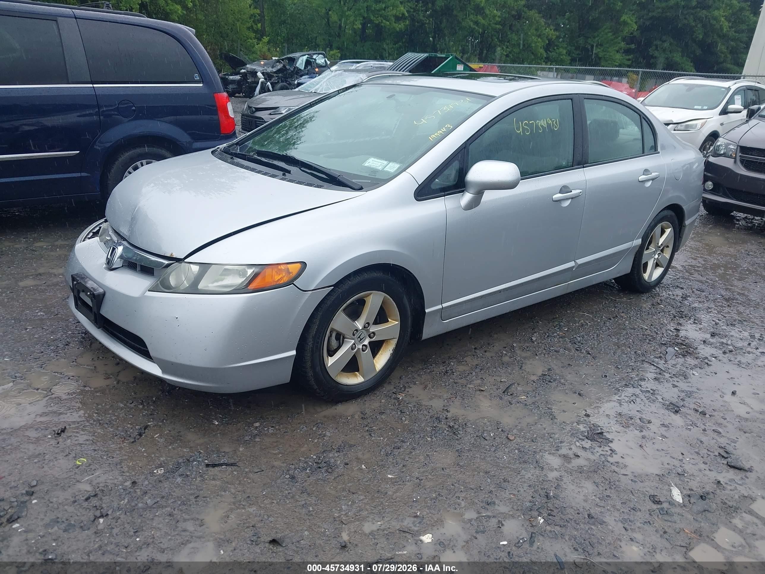 2008 Honda Civic Ex Silver vin: 2HGFA16848H355031