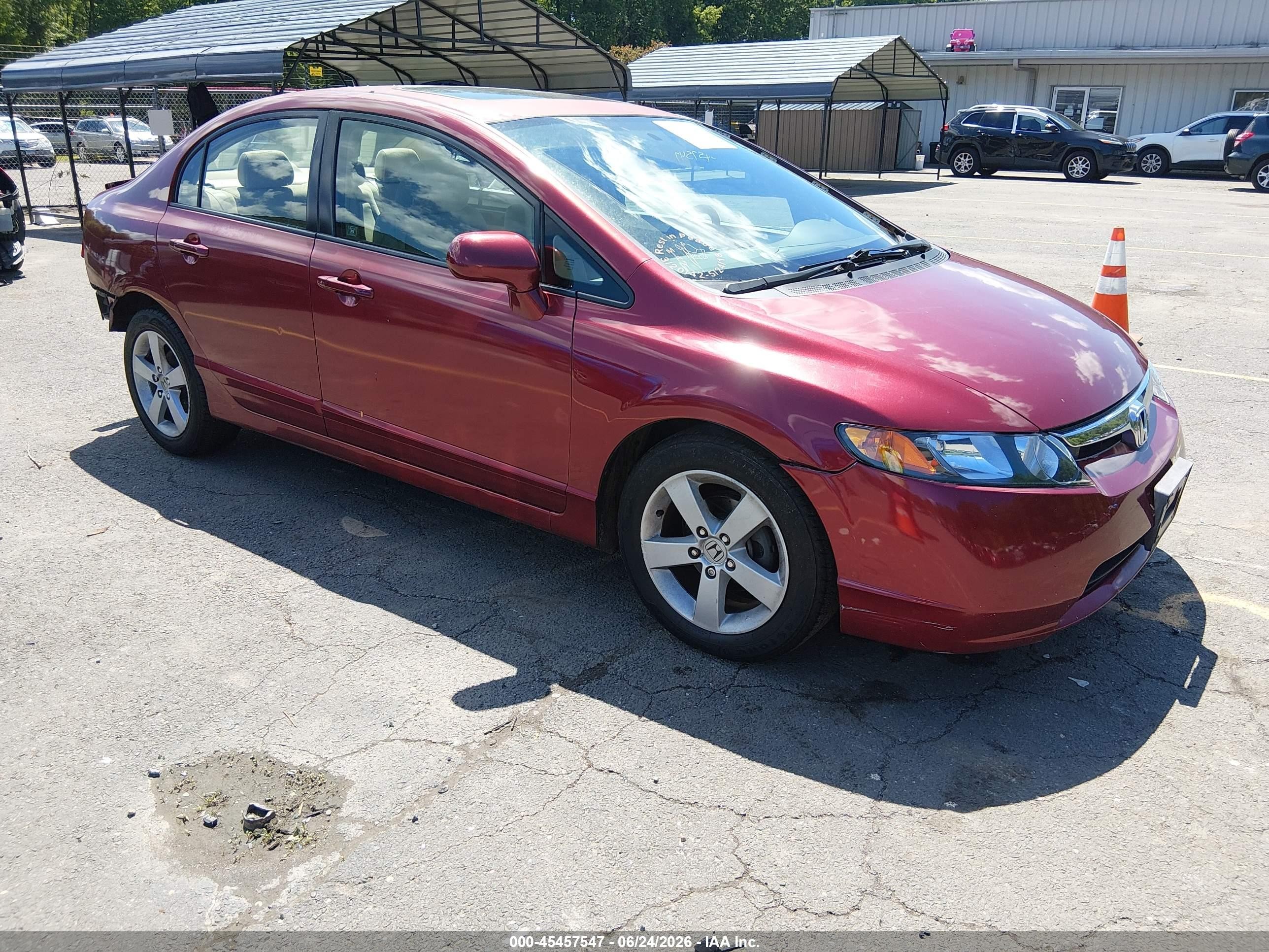 2008 Honda Civic Ex Red vin: 2HGFA16848H507423