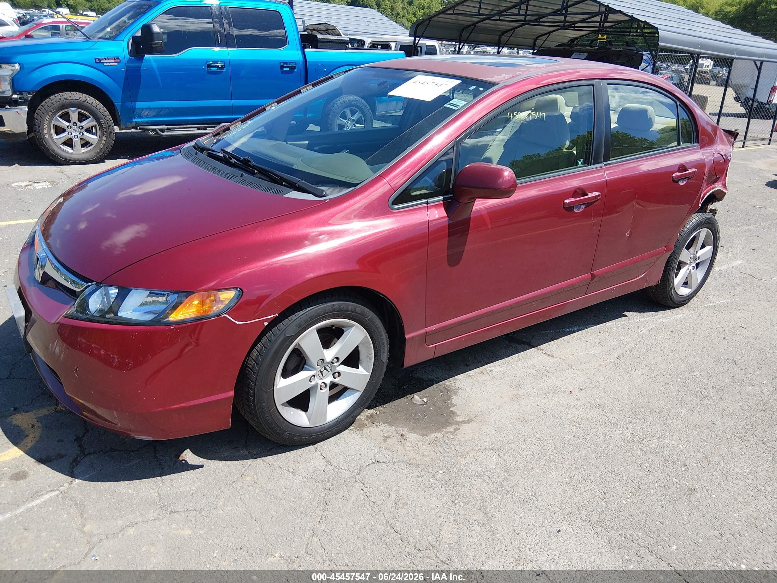 2008 Honda Civic Ex Red vin: 2HGFA16848H507423