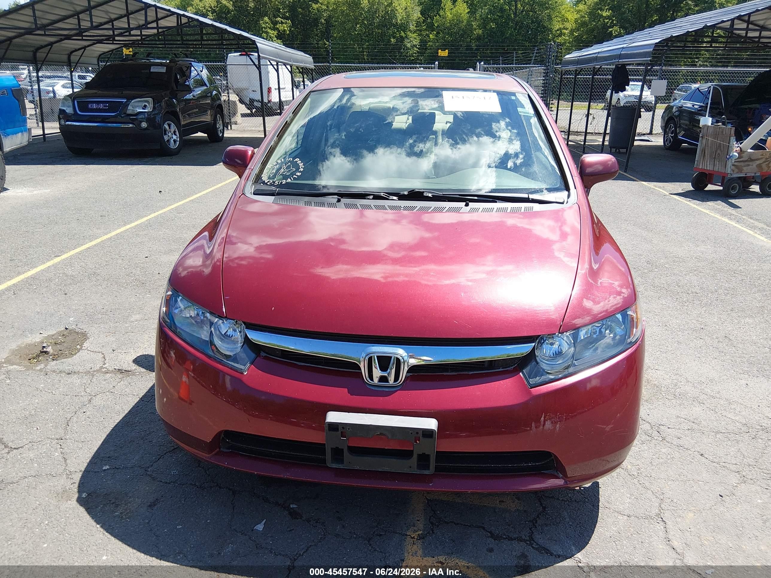 2008 Honda Civic Ex Red vin: 2HGFA16848H507423