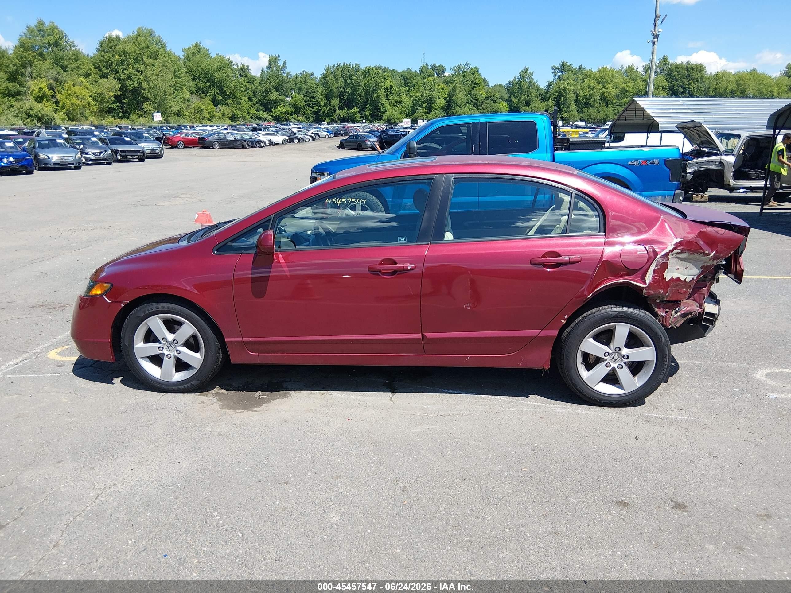 2008 Honda Civic Ex Red vin: 2HGFA16848H507423