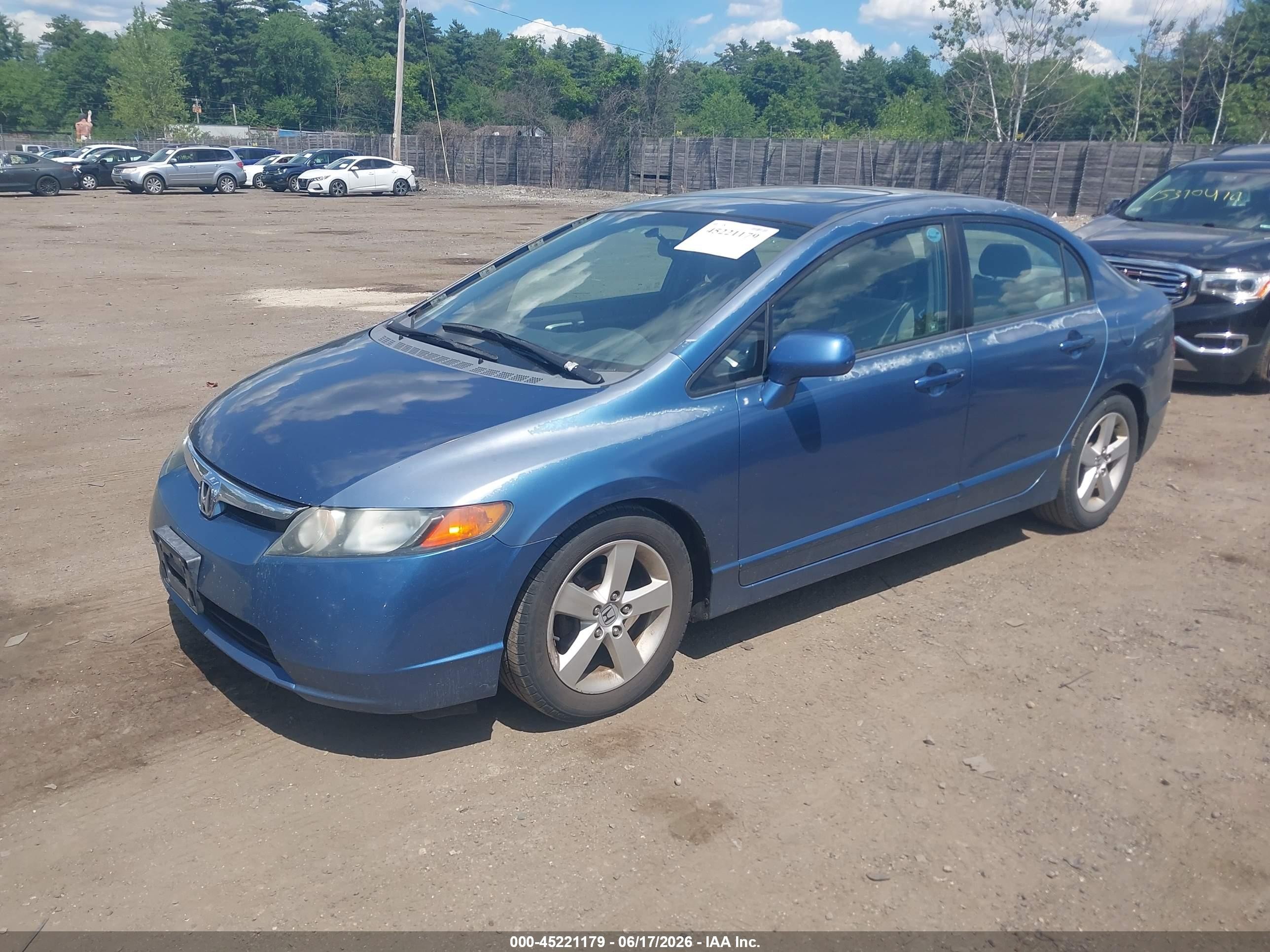 2008 Honda Civic Ex Blue vin: 2HGFA16848H513433