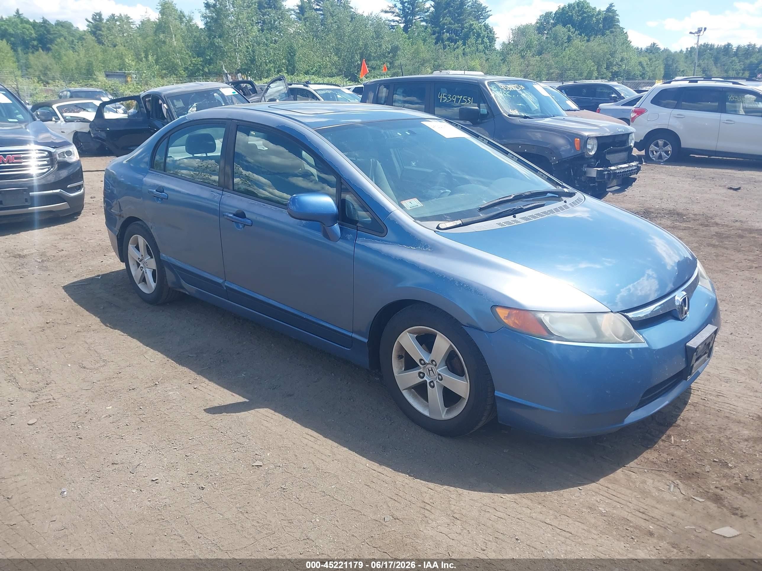 2008 Honda Civic Ex Blue vin: 2HGFA16848H513433