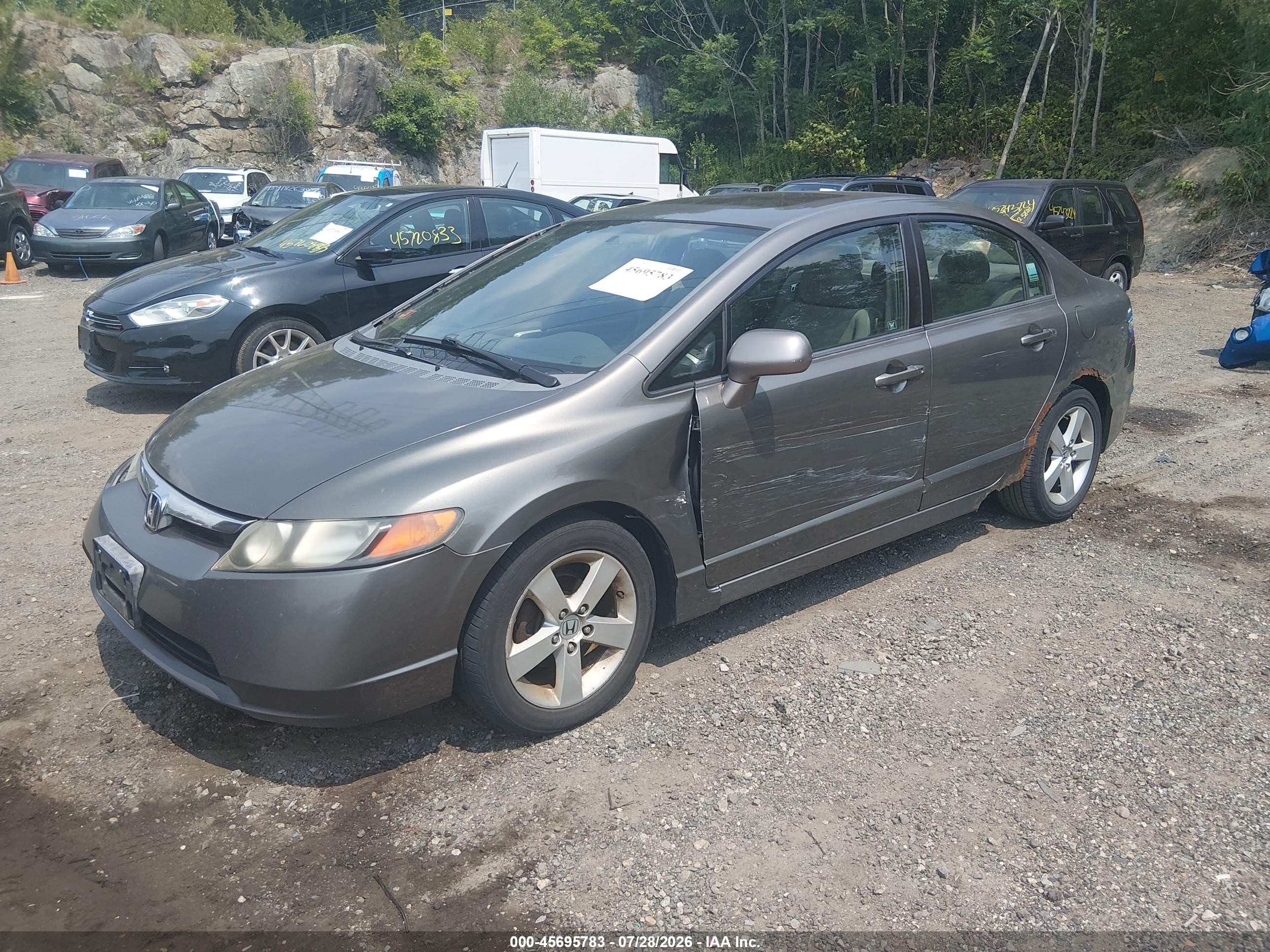 2008 Honda Civic Ex Gray vin: 2HGFA16858H314729