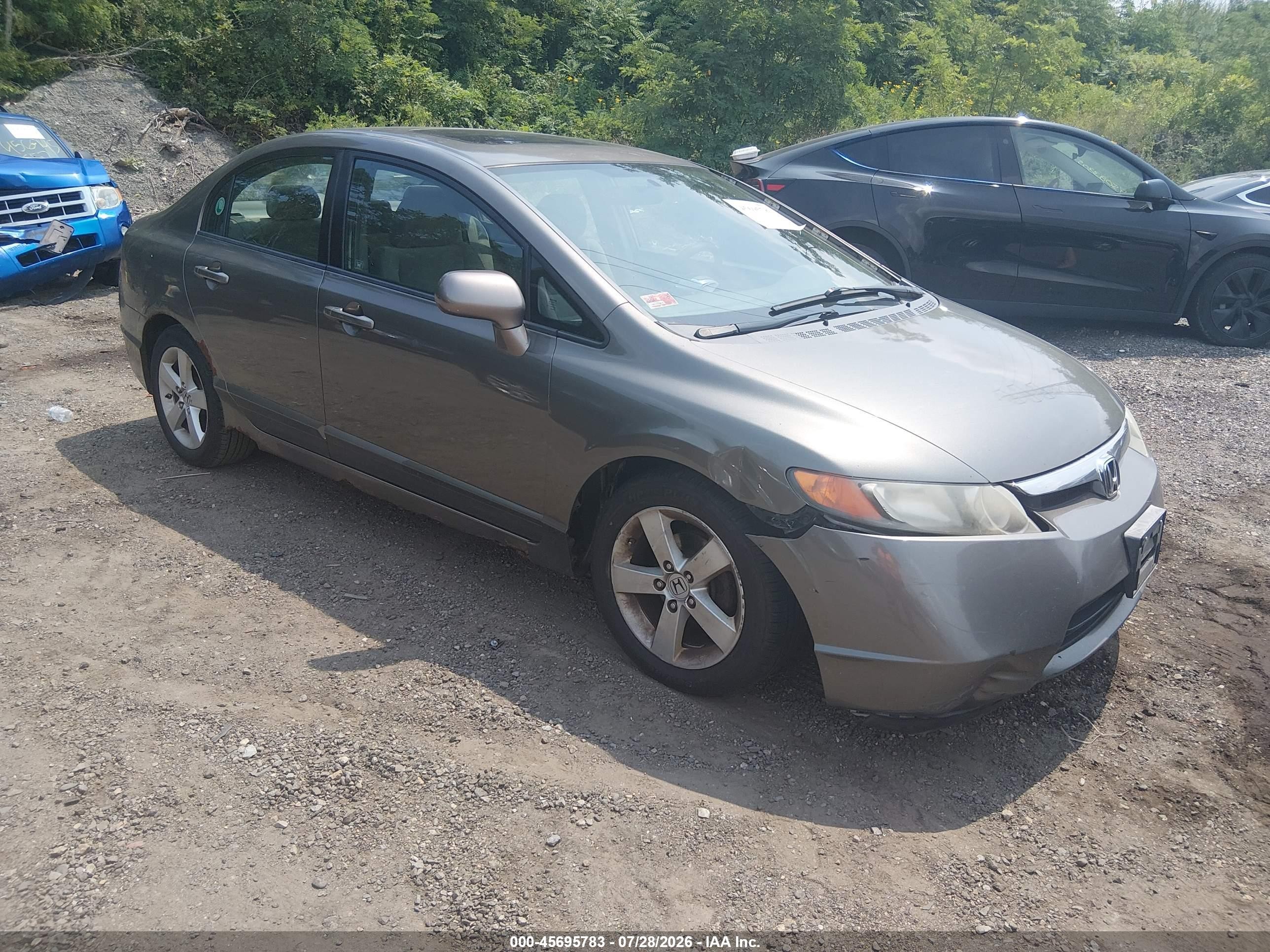 2008 Honda Civic Ex Gray vin: 2HGFA16858H314729