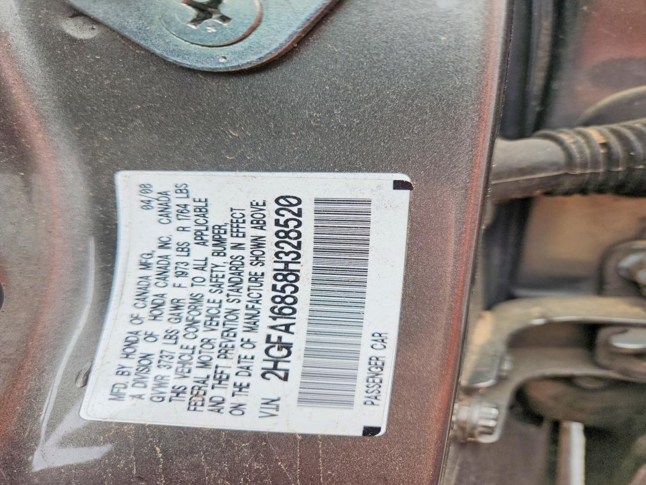 2008 Honda Civic Ex Серый vin: 2HGFA16858H328520