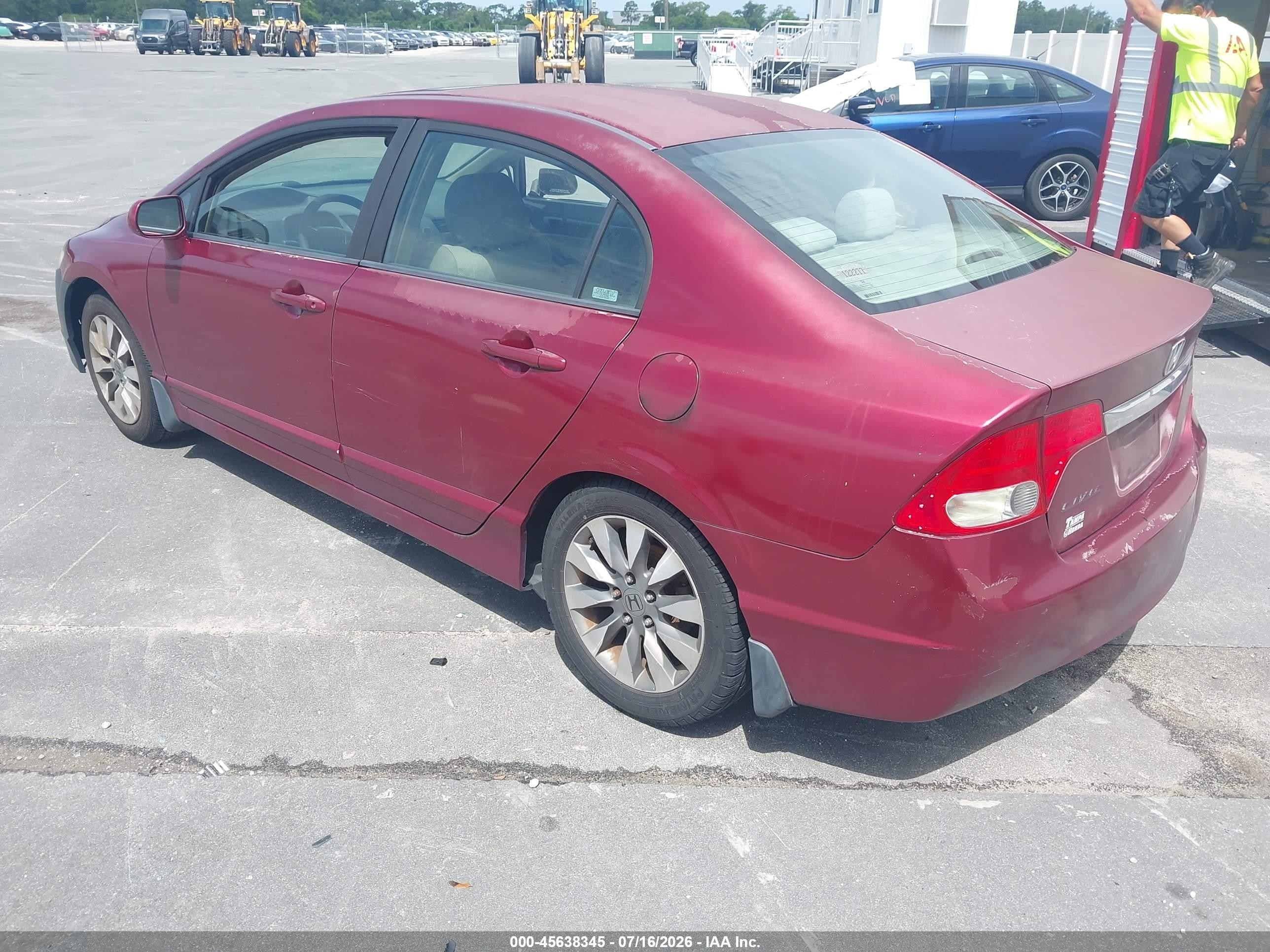 2009 Honda Civic Ex Red vin: 2HGFA16859H543879