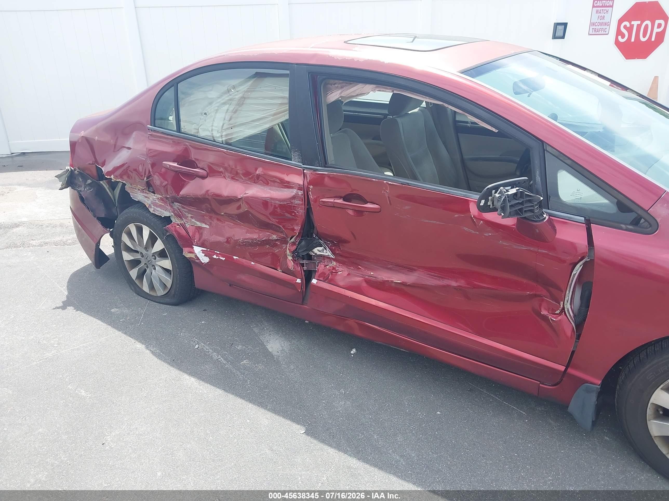 2009 Honda Civic Ex Red vin: 2HGFA16859H543879