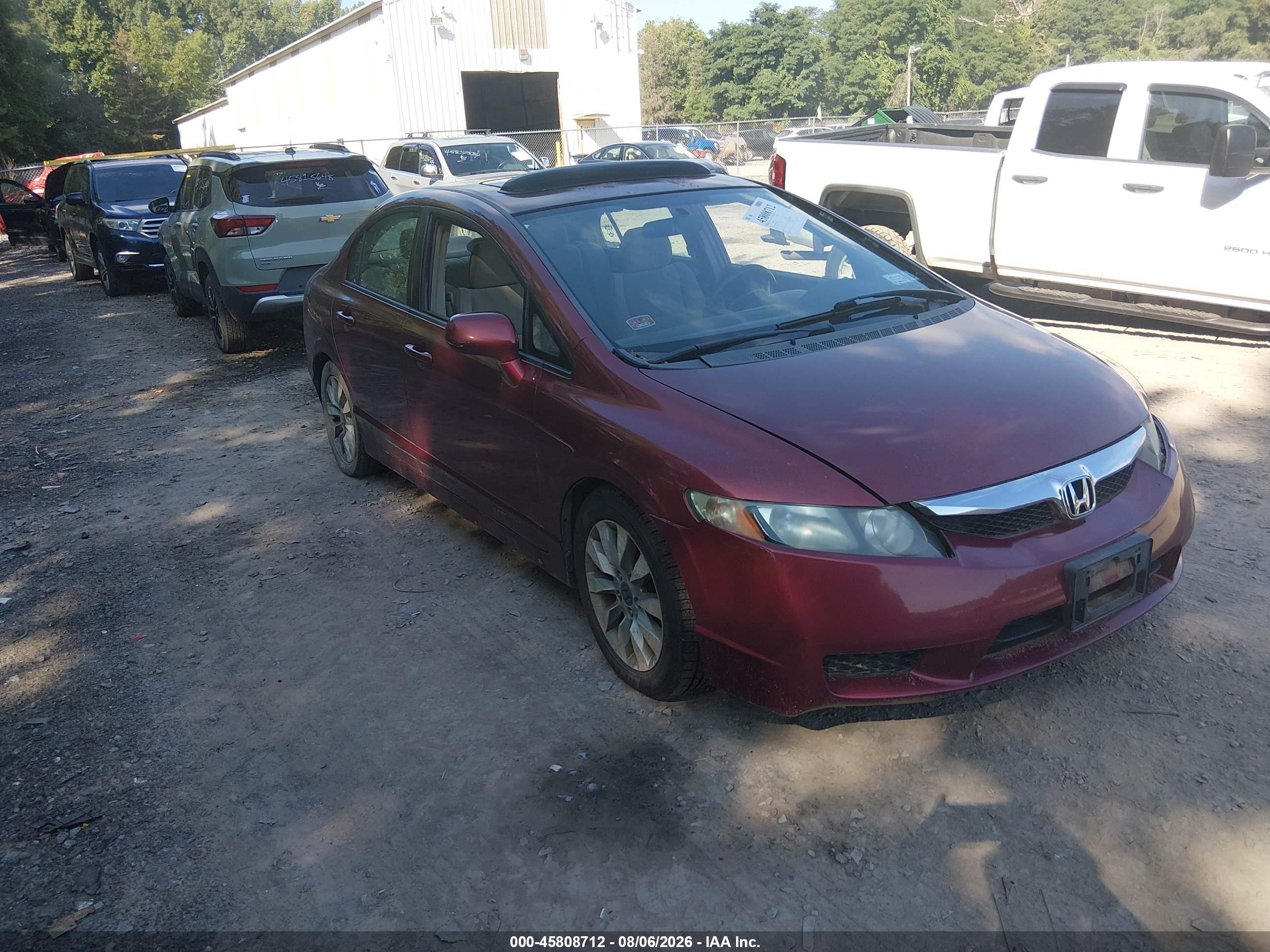 2009 Honda Civic Ex Бордовый vin: 2HGFA16869H542482