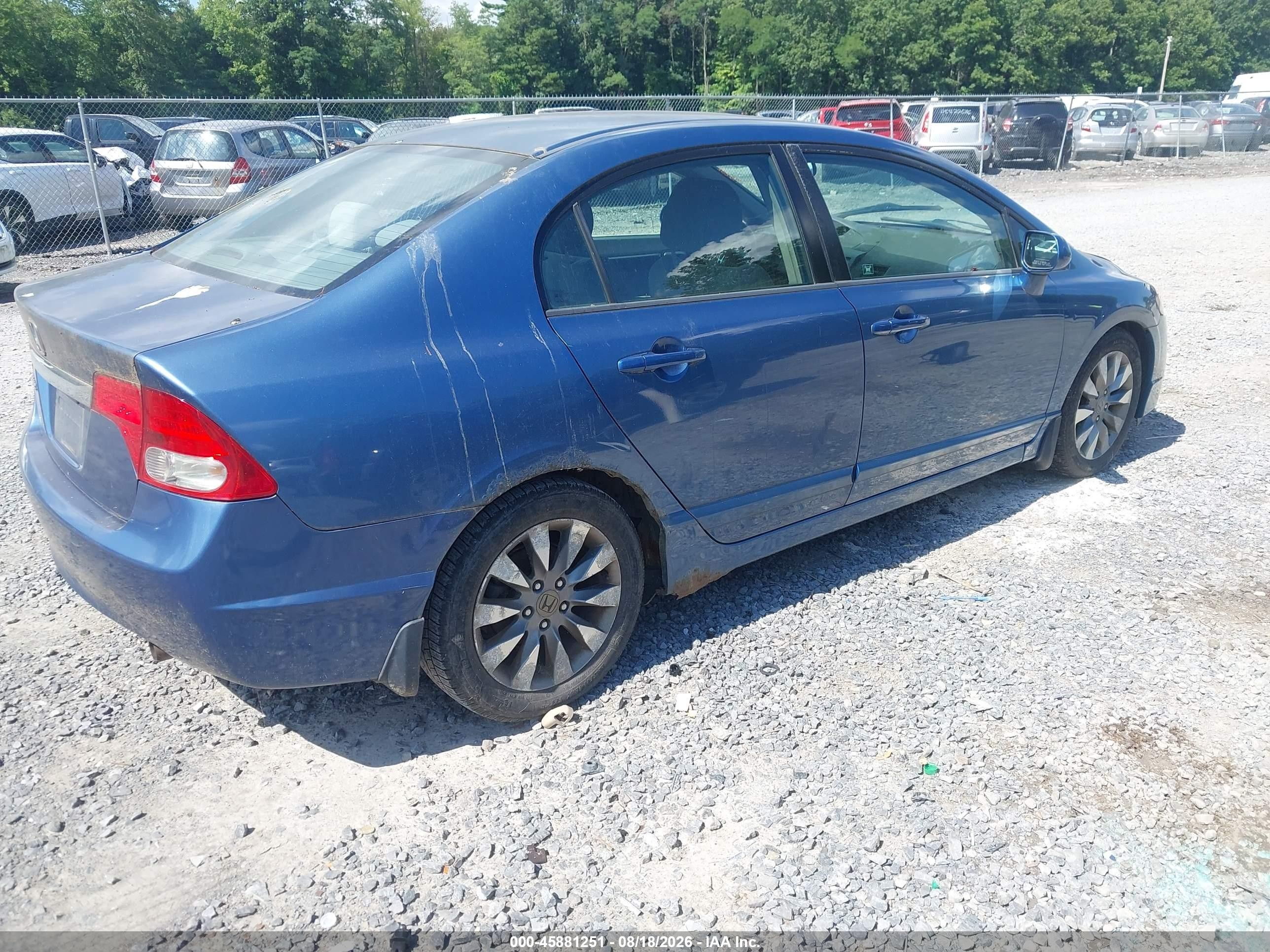 2009 Honda Civic Ex Blue vin: 2HGFA16879H345451
