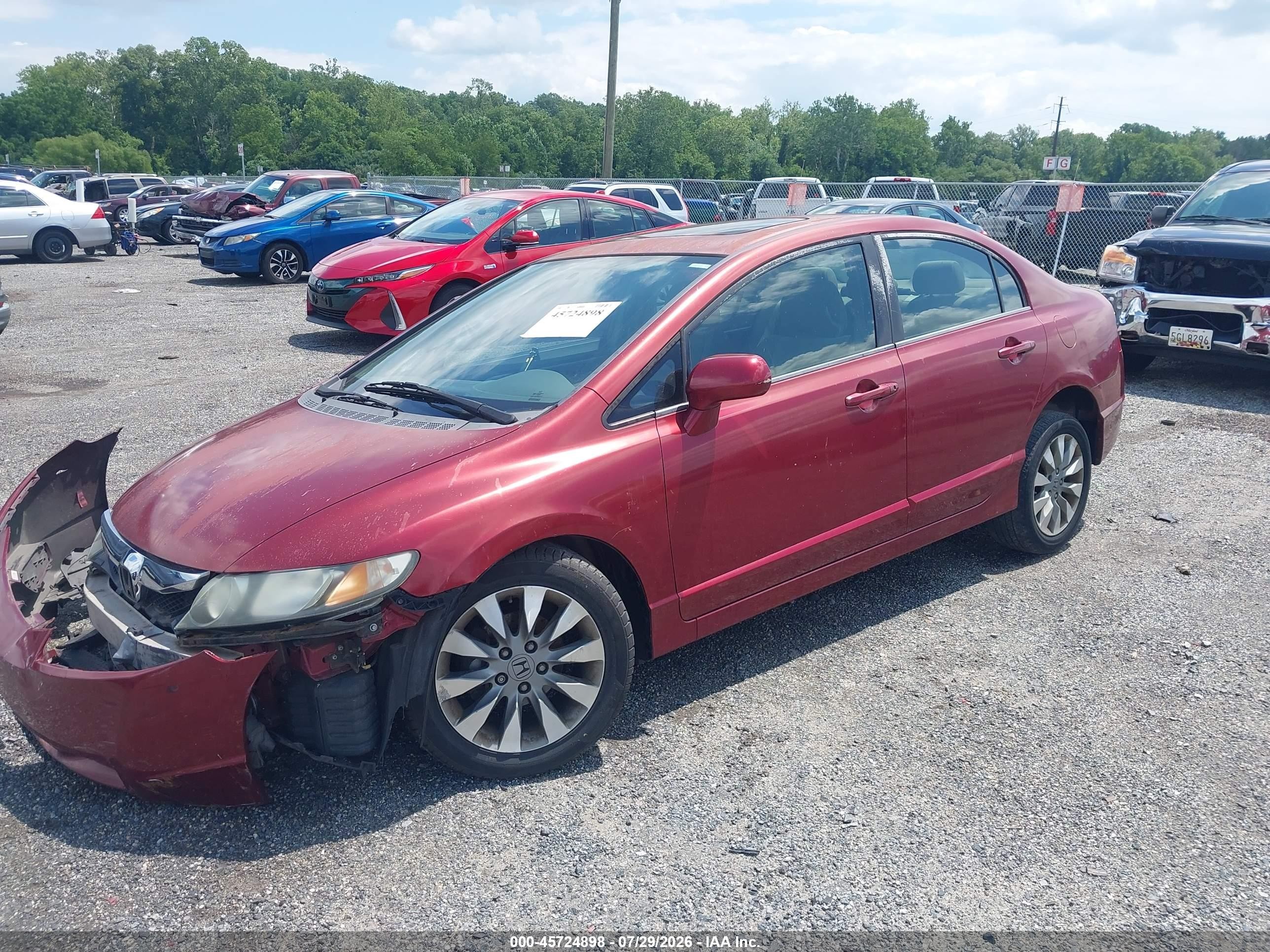 2009 Honda Civic Ex Красный vin: 2HGFA16879H354439