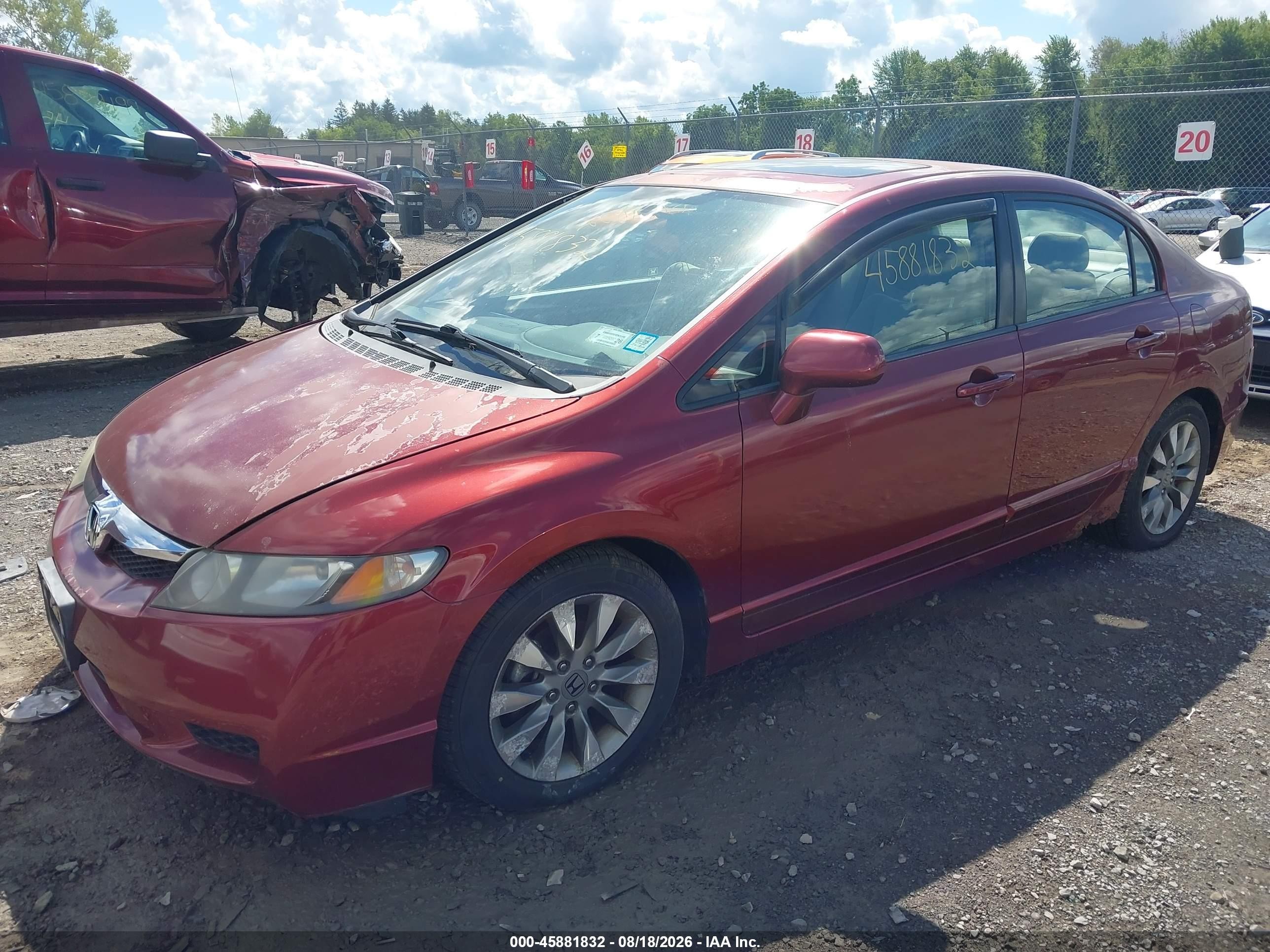 2009 Honda Civic Ex Red vin: 2HGFA16879H520751