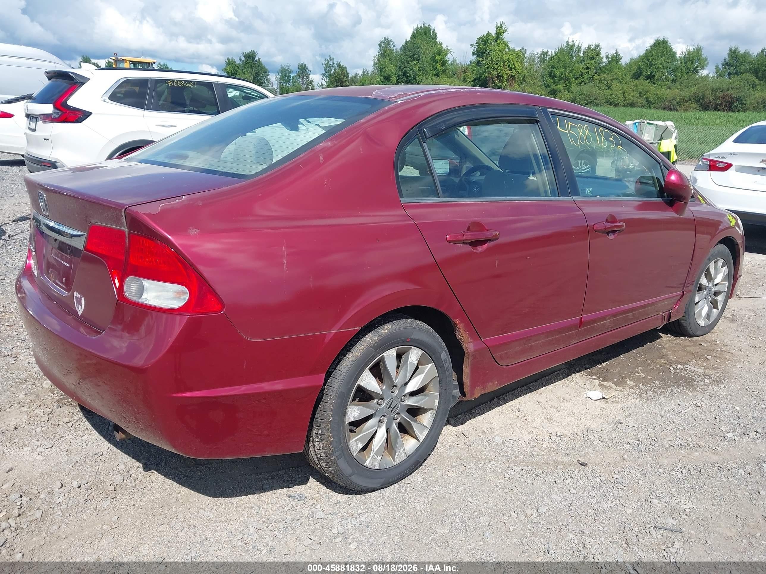 2009 Honda Civic Ex Red vin: 2HGFA16879H520751