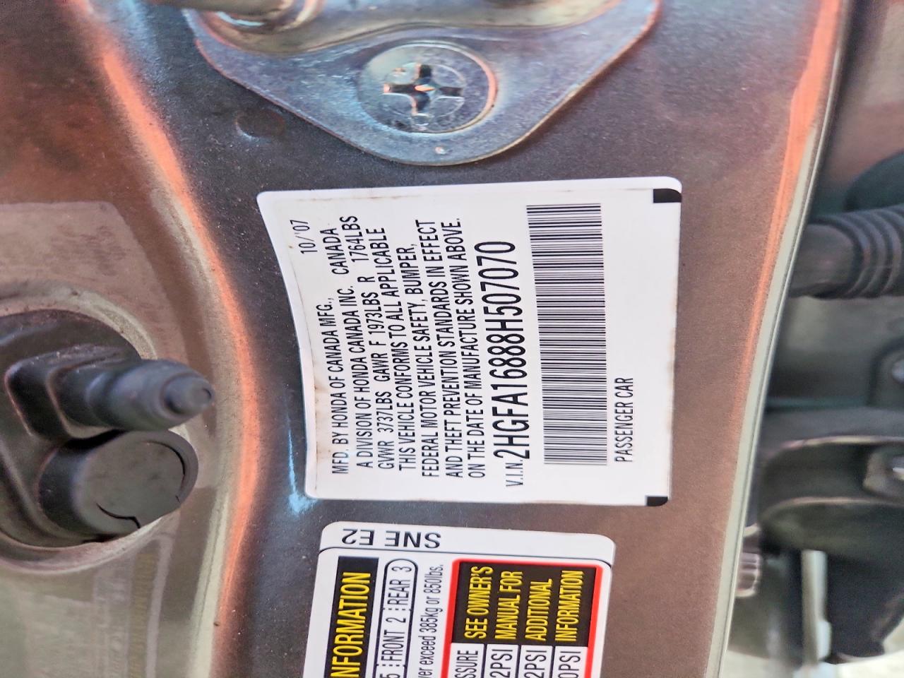 2008 Honda Civic Ex Gray vin: 2HGFA16888H507070