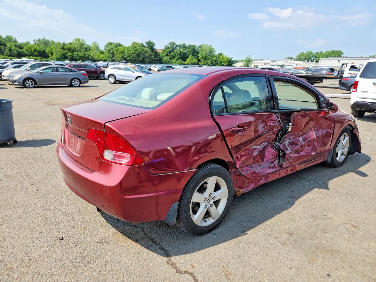 2008 Honda Civic Ex Burgundy vin: 2HGFA16888H509482