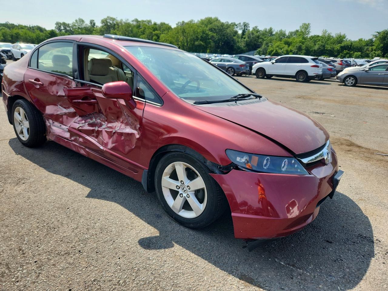 2008 Honda Civic Ex Burgundy vin: 2HGFA16888H509482