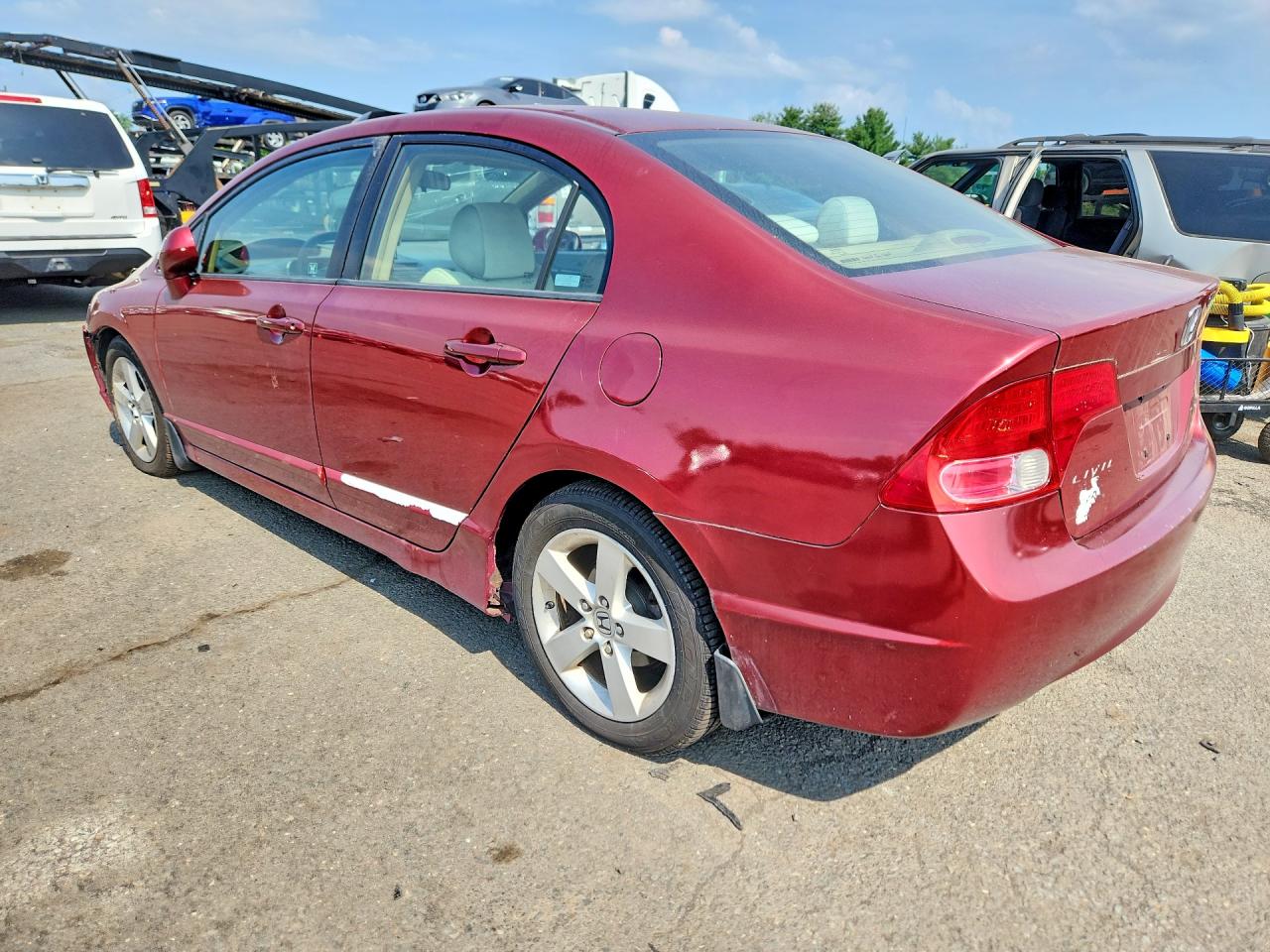 2008 Honda Civic Ex Burgundy vin: 2HGFA16888H509482