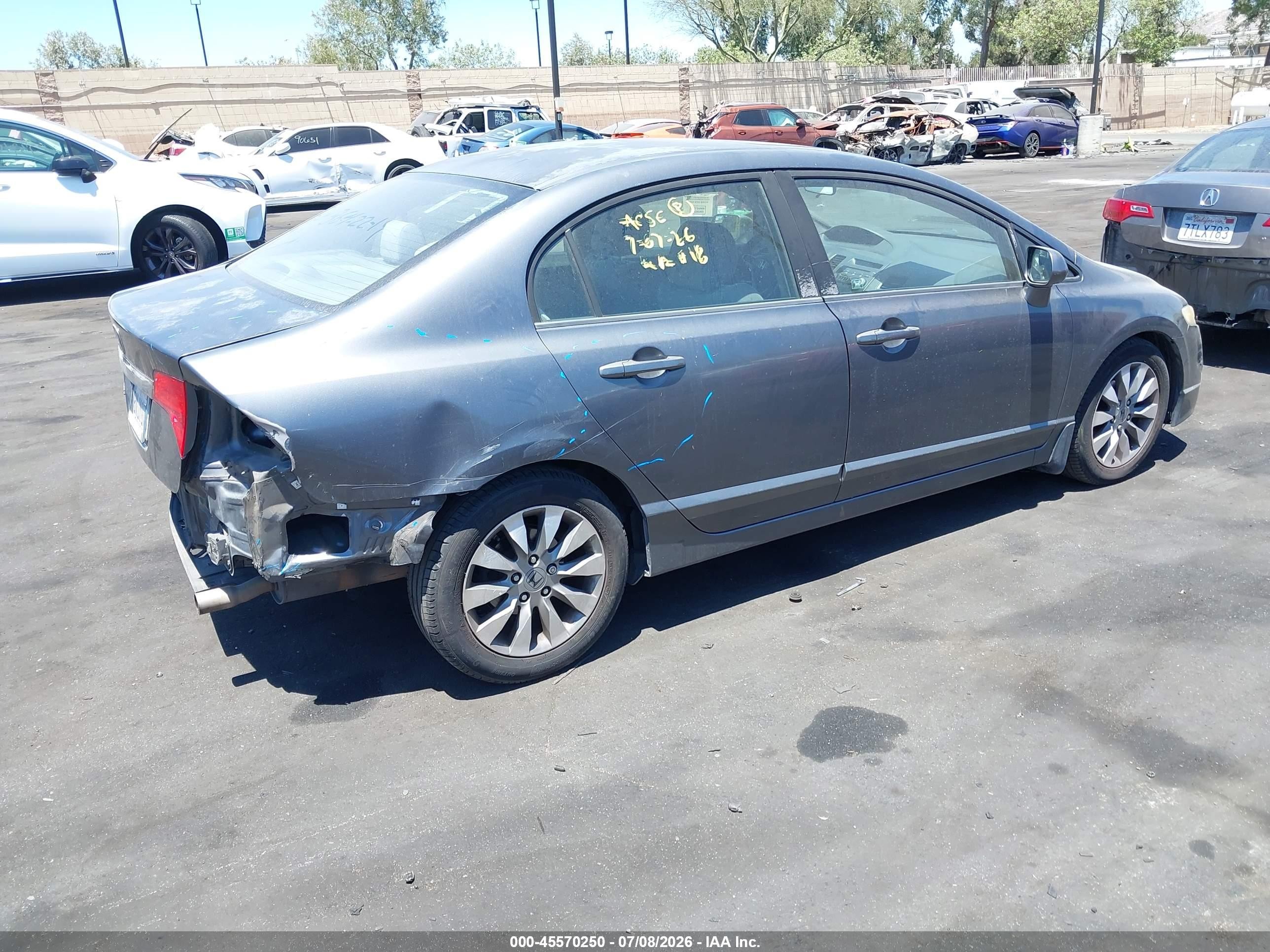 2009 Honda Civic Ex Gray vin: 2HGFA16899H346178