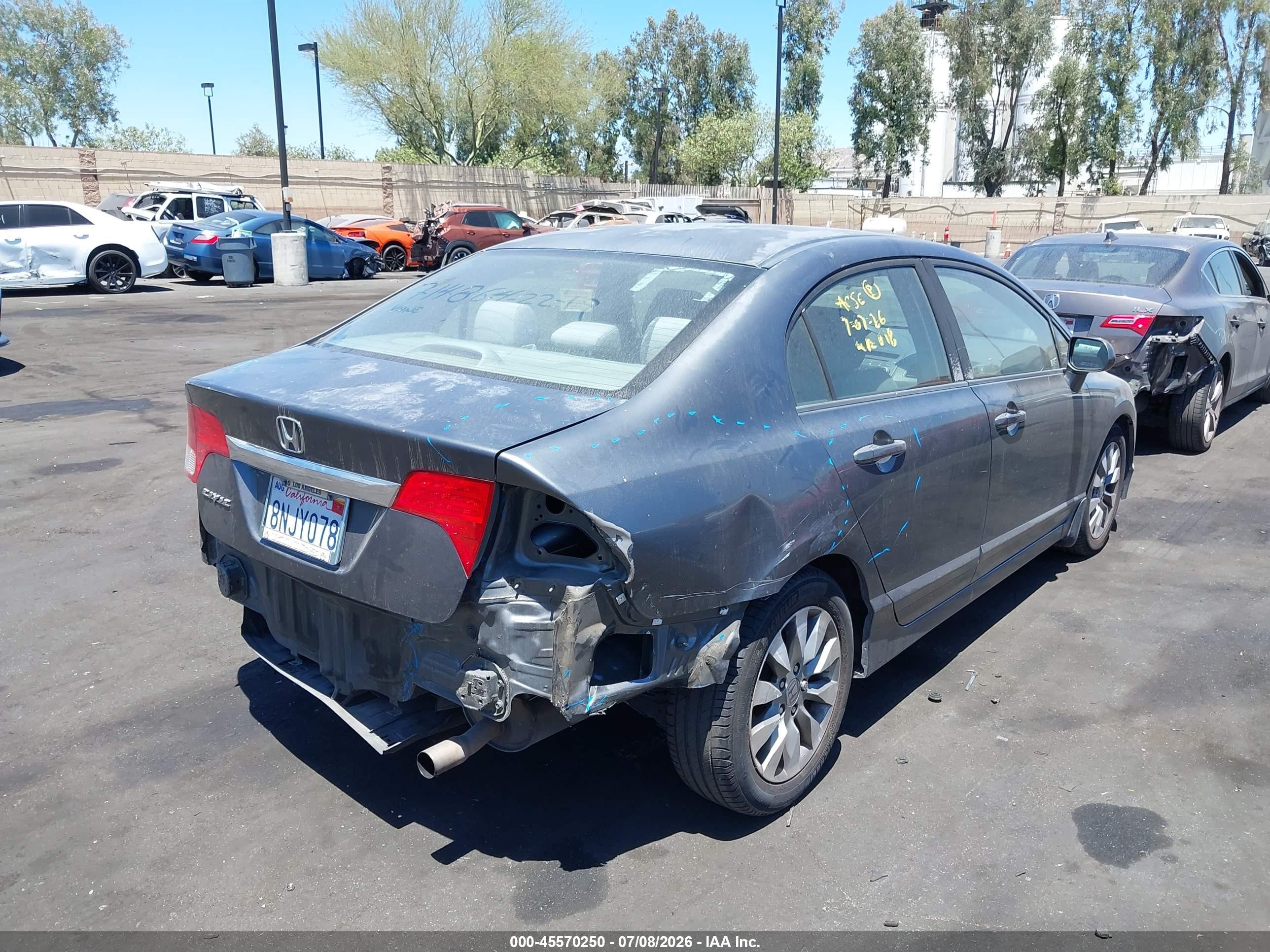 2009 Honda Civic Ex Gray vin: 2HGFA16899H346178