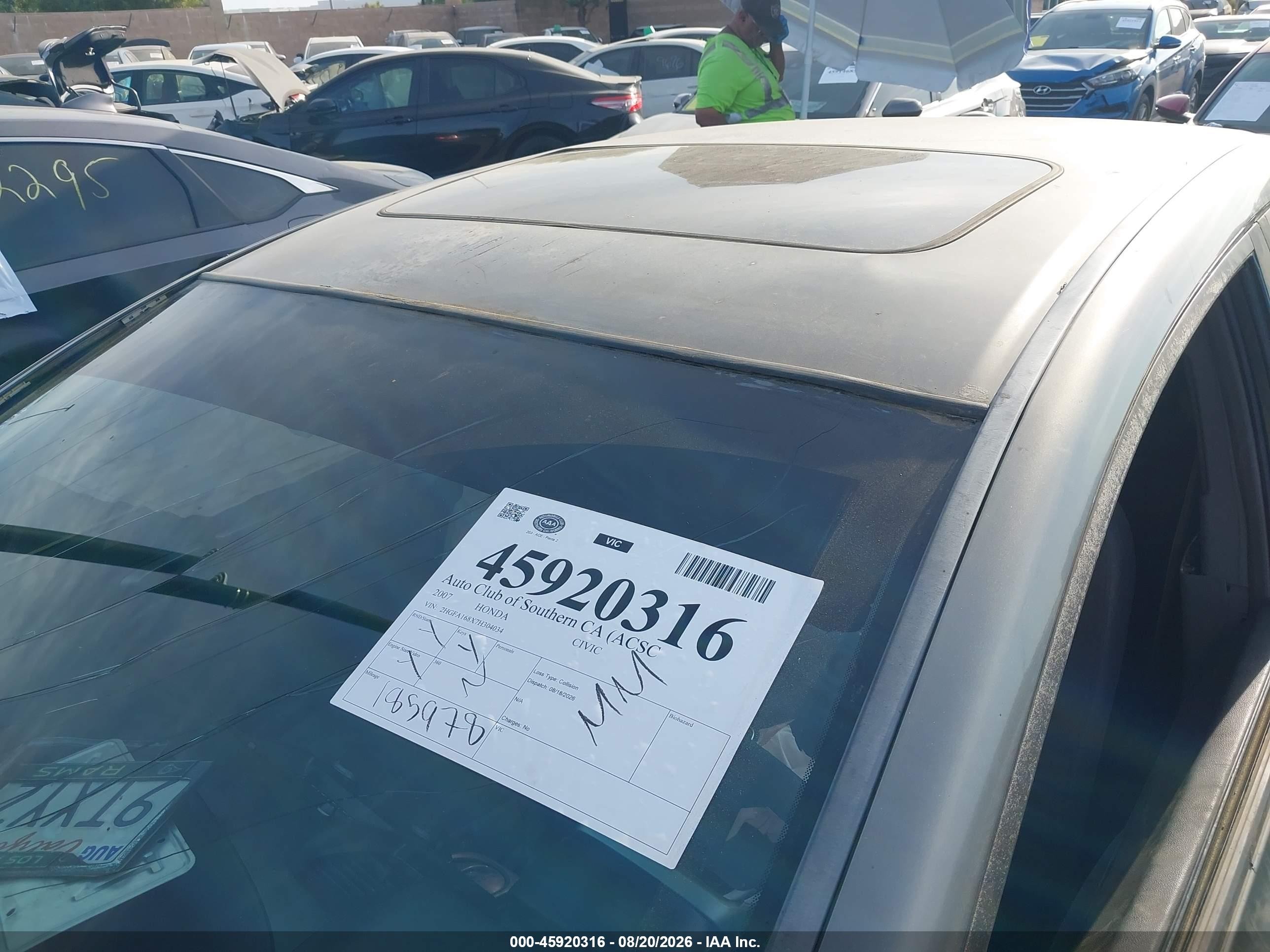 2007 Honda Civic Ex Gray vin: 2HGFA168X7H304034