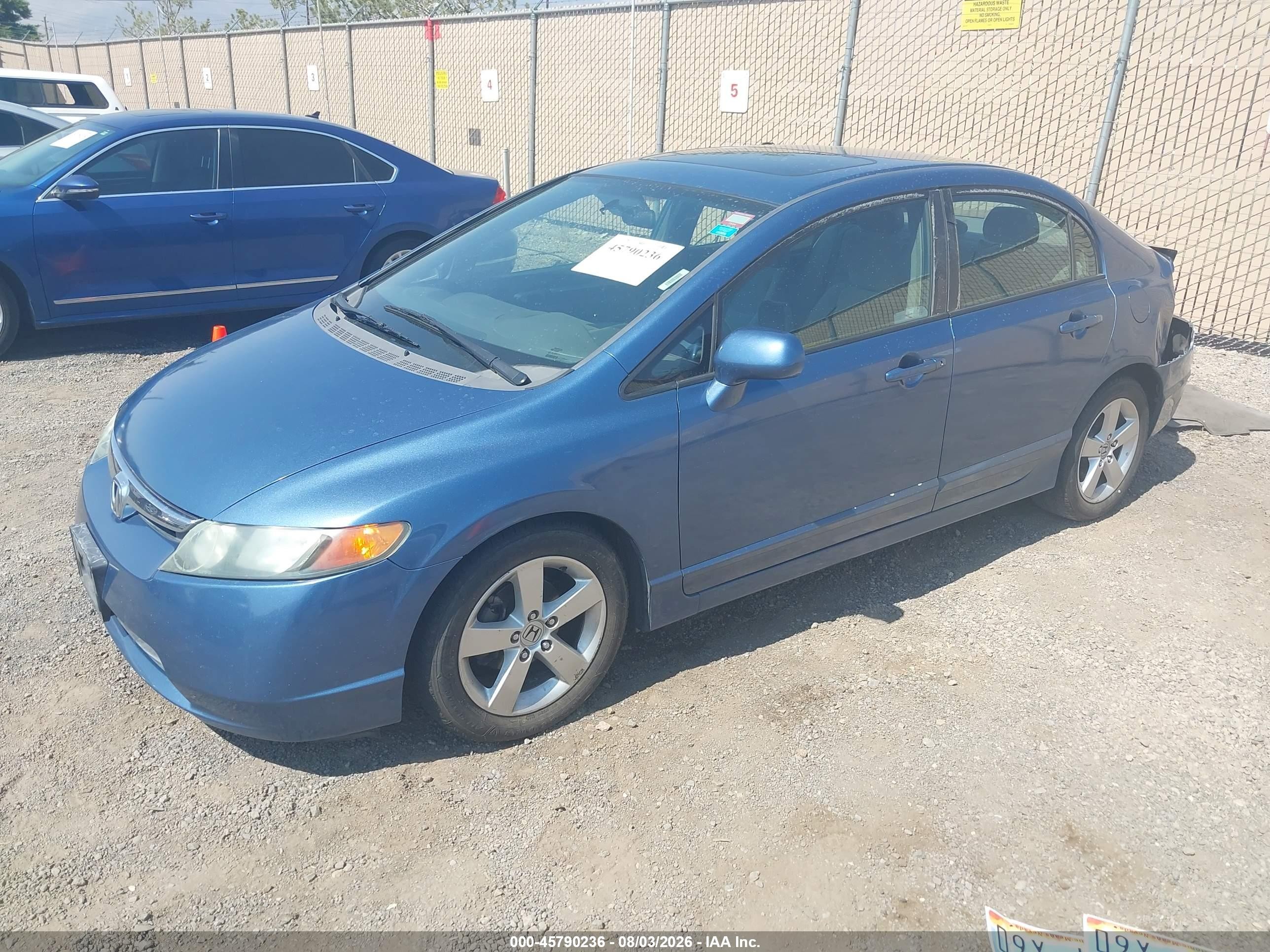 2008 Honda Civic Ex Blue vin: 2HGFA168X8H534402