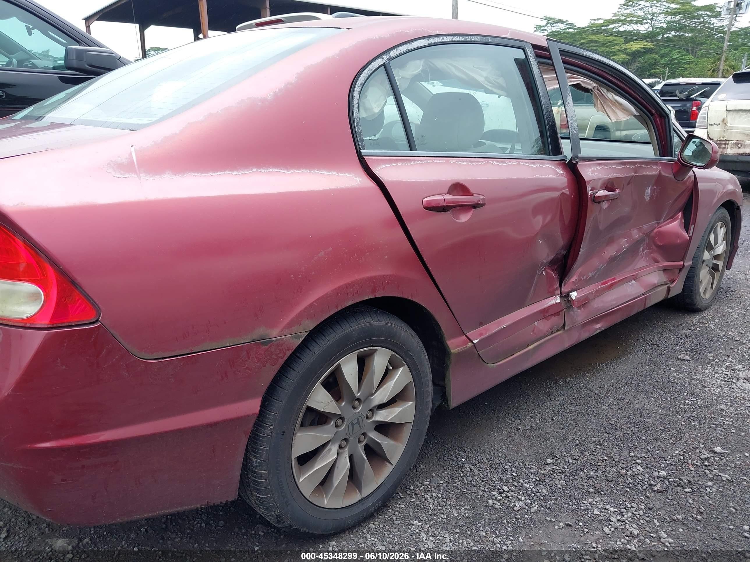 2009 Honda Civic Ex Burgundy vin: 2HGFA168X9H505841