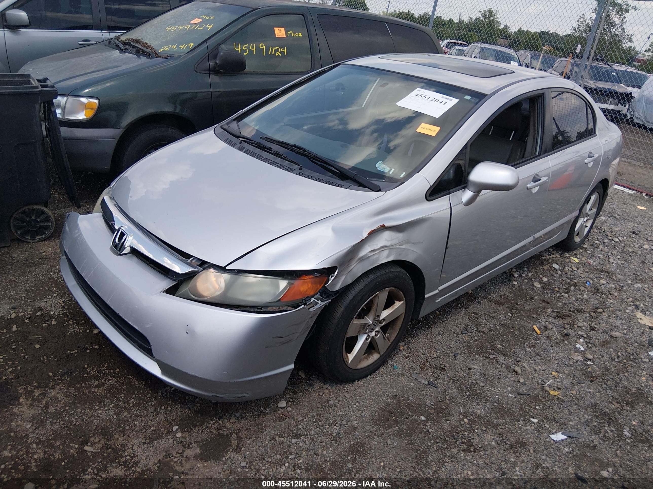 2008 Honda Civic Ex-l Silver vin: 2HGFA16908H329485