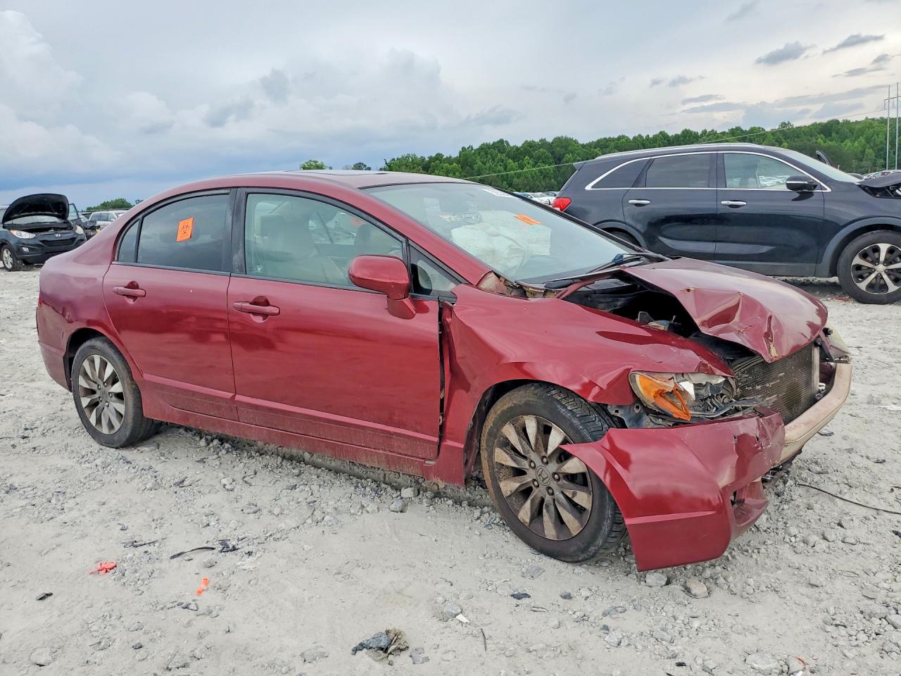 2009 Honda Civic Exl Red vin: 2HGFA16909H527372