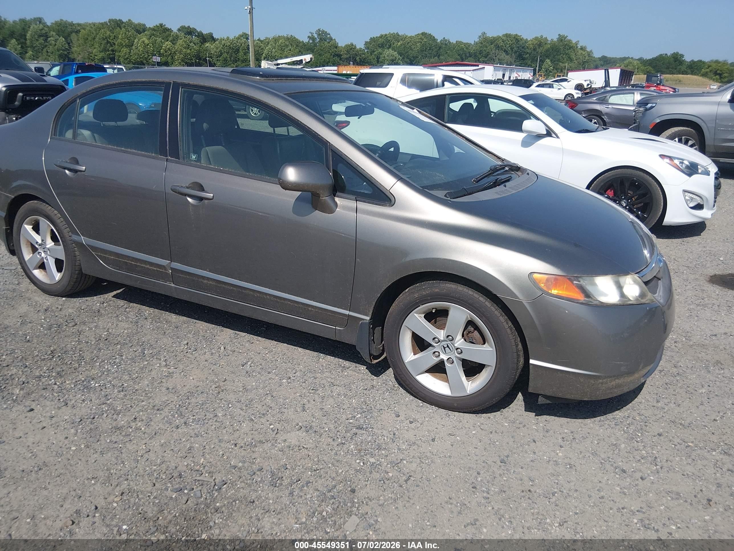 2008 Honda Civic Ex-l Gray vin: 2HGFA16918H337661