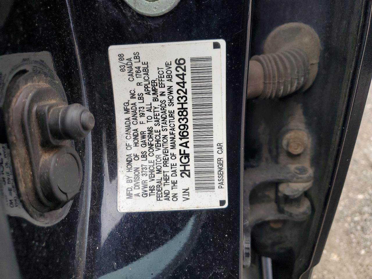 2008 Honda Civic Exl Black vin: 2HGFA16938H324426