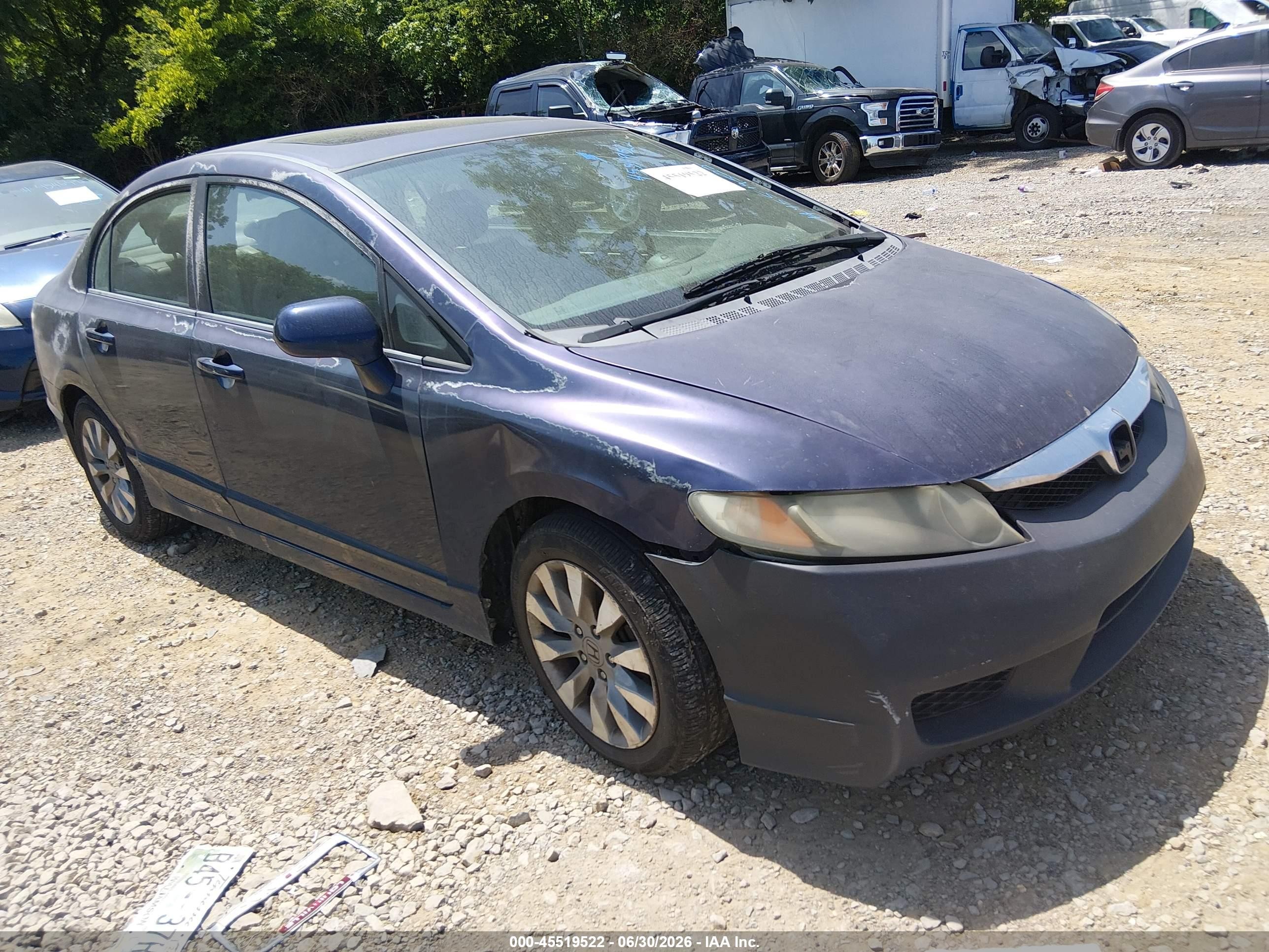 2009 Honda Civic Ex-l Blue vin: 2HGFA16939H525664