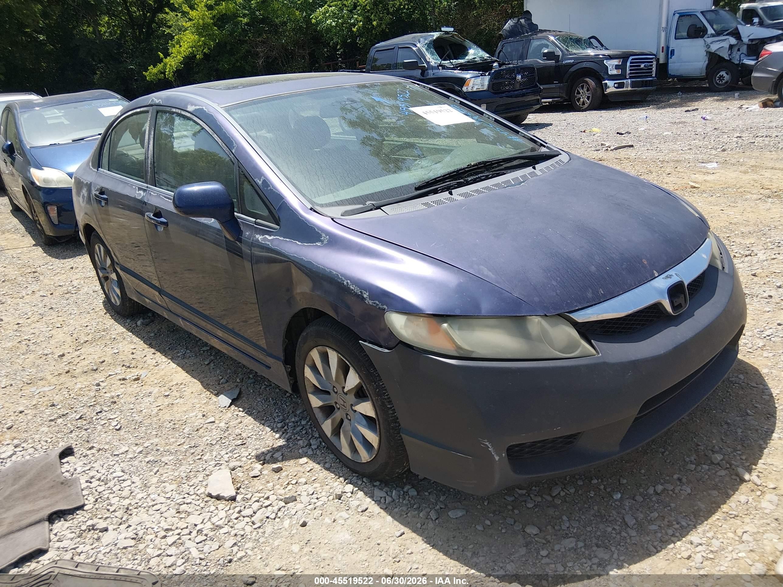 2009 Honda Civic Ex-l Blue vin: 2HGFA16939H525664