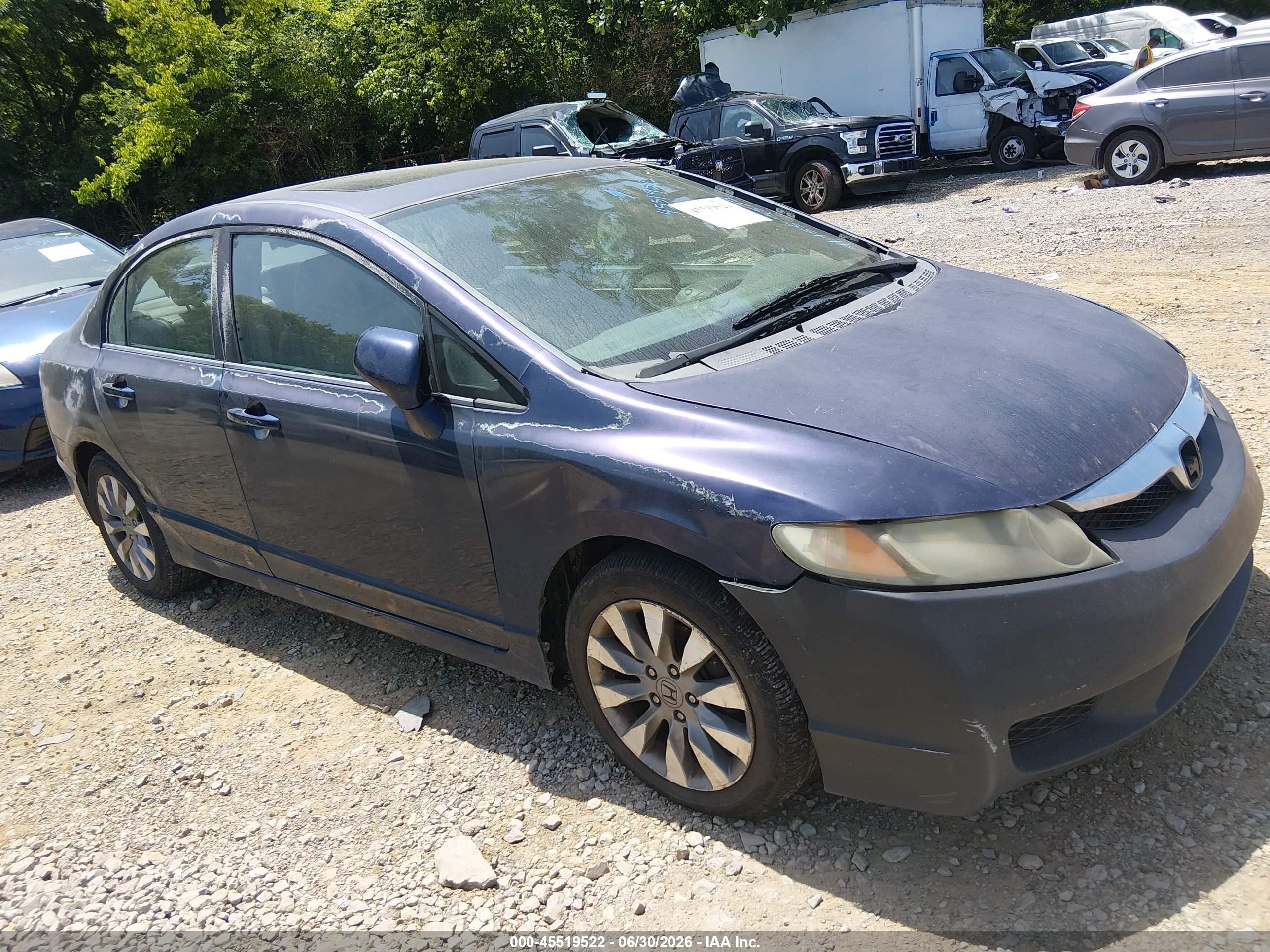 2009 Honda Civic Ex-l Blue vin: 2HGFA16939H525664