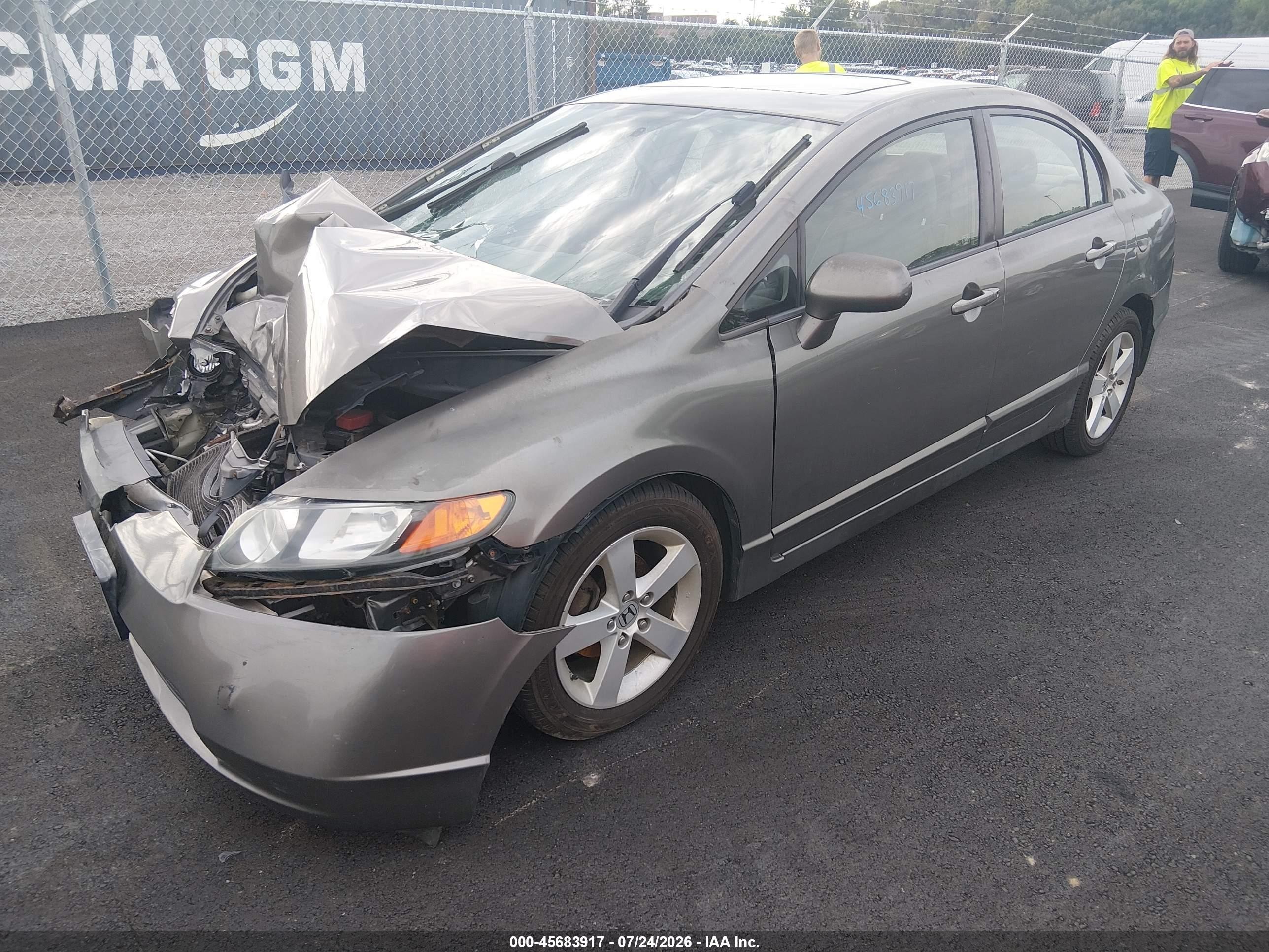 2008 Honda Civic Ex-l Gray vin: 2HGFA16948H321339