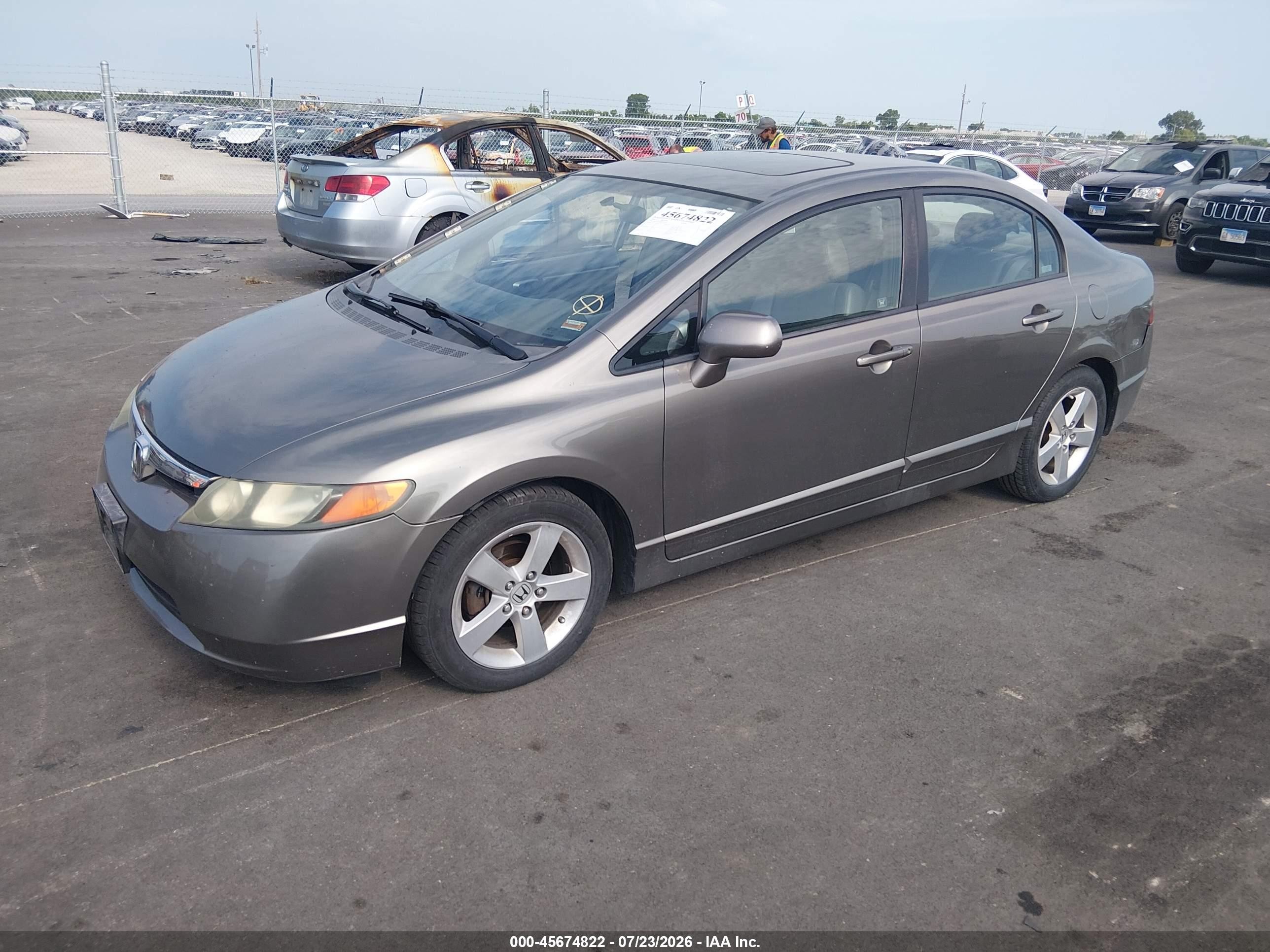 2008 Honda Civic Ex-l Gray vin: 2HGFA16958H329577