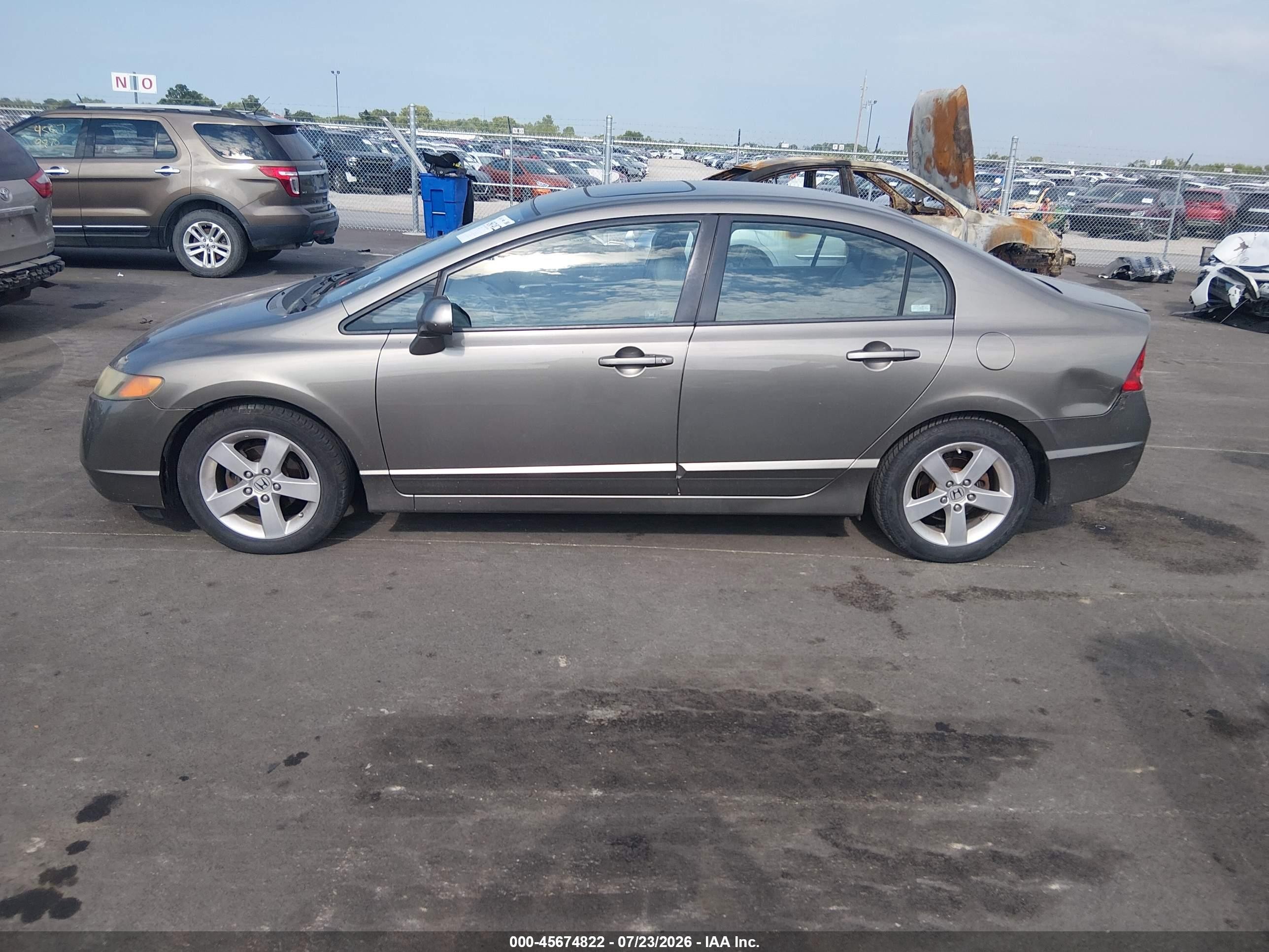 2008 Honda Civic Ex-l Gray vin: 2HGFA16958H329577